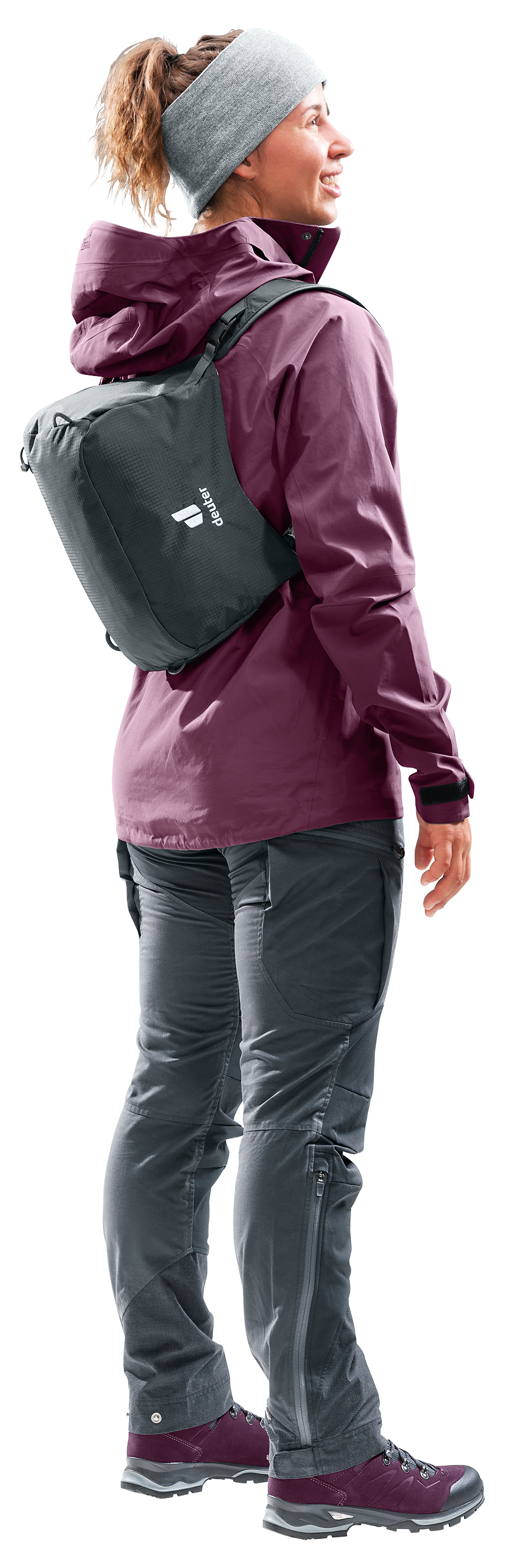 Aircontact Pro 65+10 SL Coat, Jacket, Long Sleeve, Pants, Hood, backpack, hiking, outdoor, shoulder strap, gray