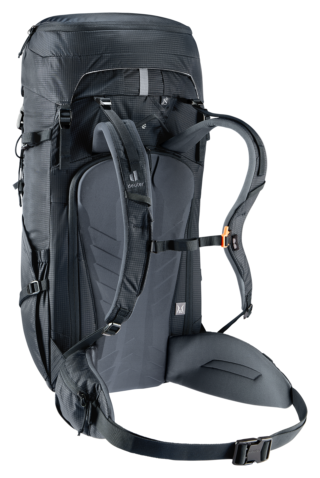 backpack, hiking, gray, lumbar, waist-belt