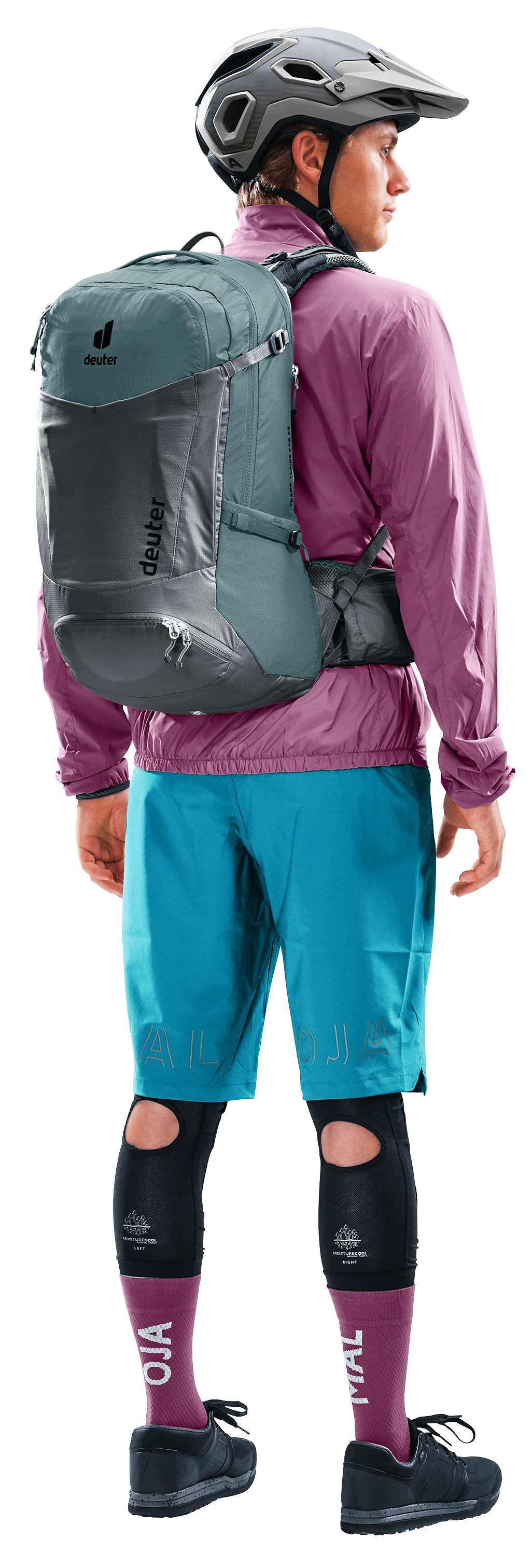 Helmet, Shorts, Person, Bag, Handbag