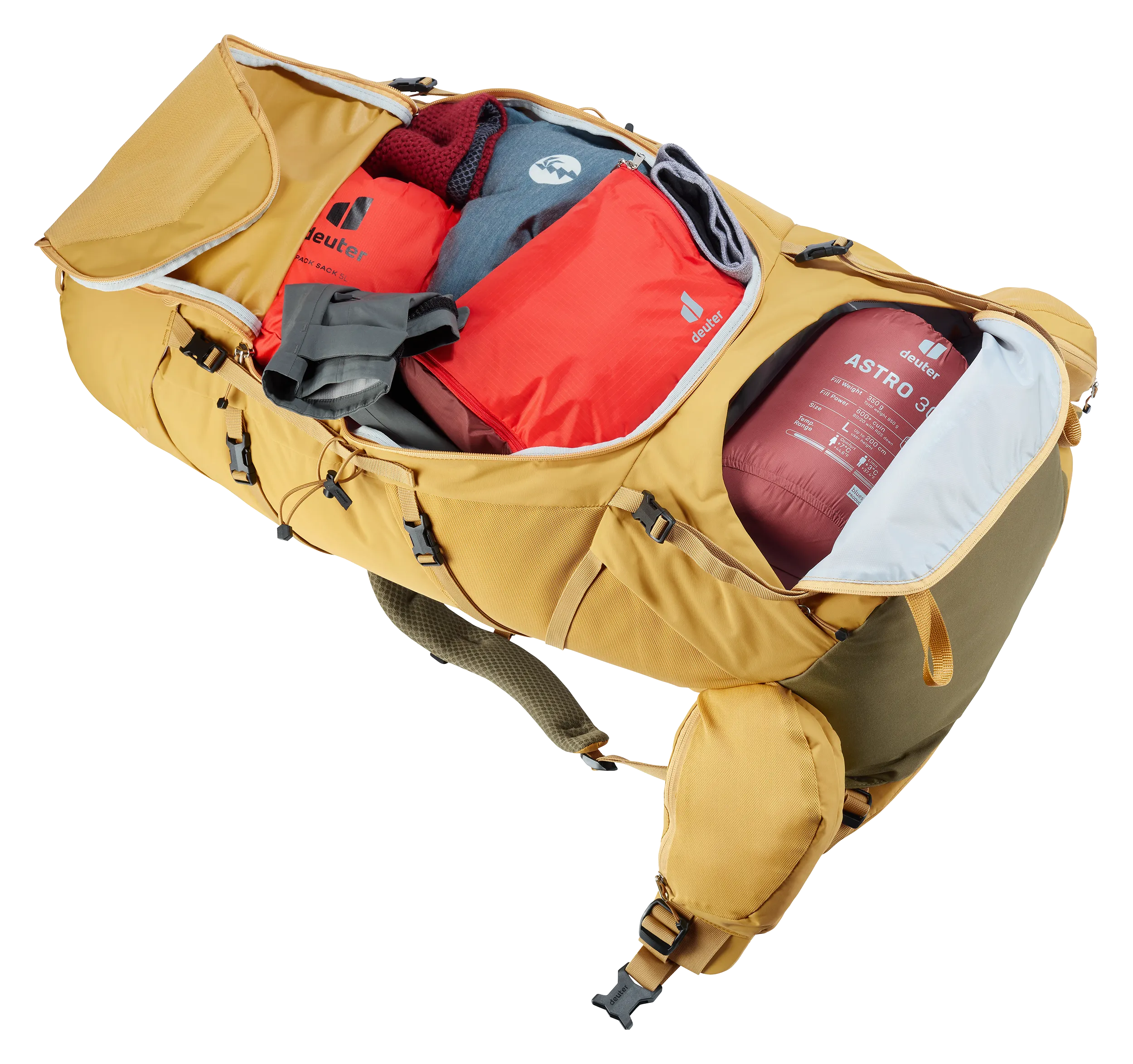 Aircontact Core 65+10 SL - Backpacking packs - savanna nori