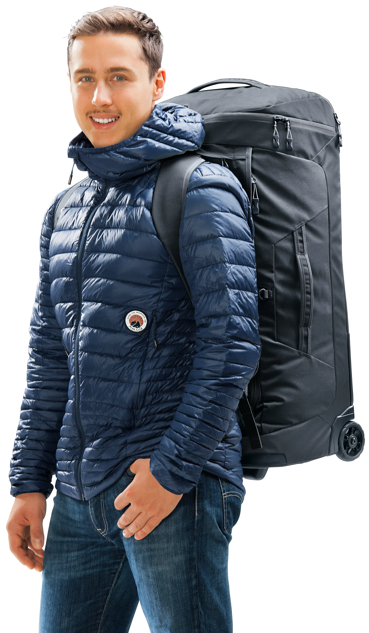 Coat, Jacket, Bag, Jeans, Face