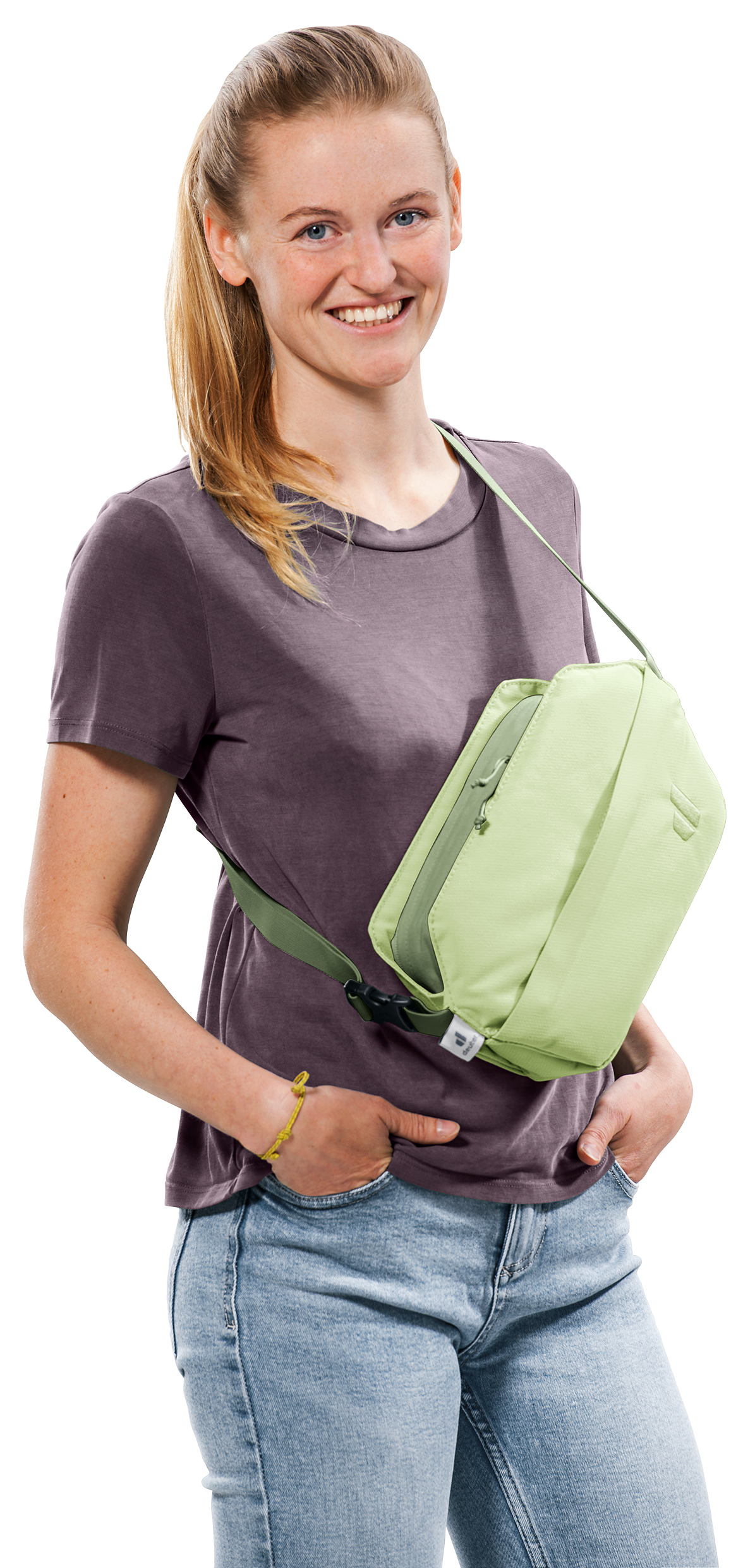 Passway 2 Bag, Handbag, Jeans, Person, Woman, t-shirt, short sleeve, purple, crossbody bag, purse