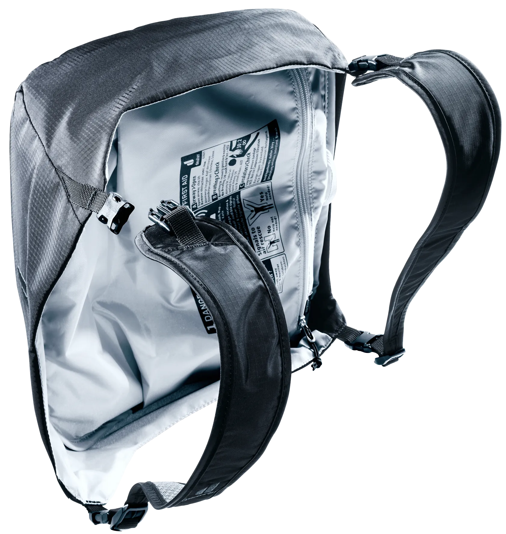 Bag, Handbag, Backpack, Coat, Jacket, backpack, shoulder straps, open main compartment, gray, internal label