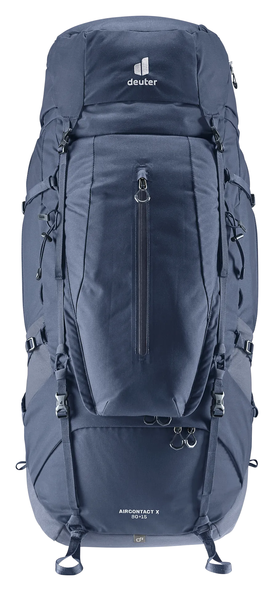 backpack, hiking, blue, large-capacity, front-zip
