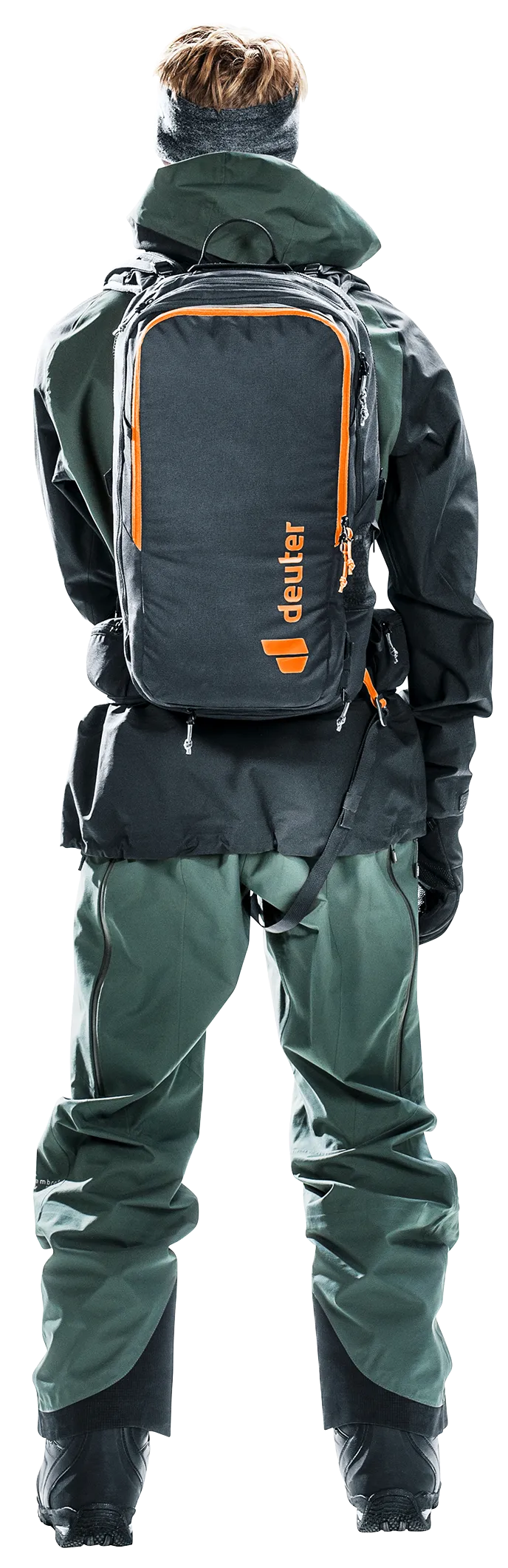 Pants, Bag, Adult, Man, Person, backpack, outdoor, travel, gray, orange zipper