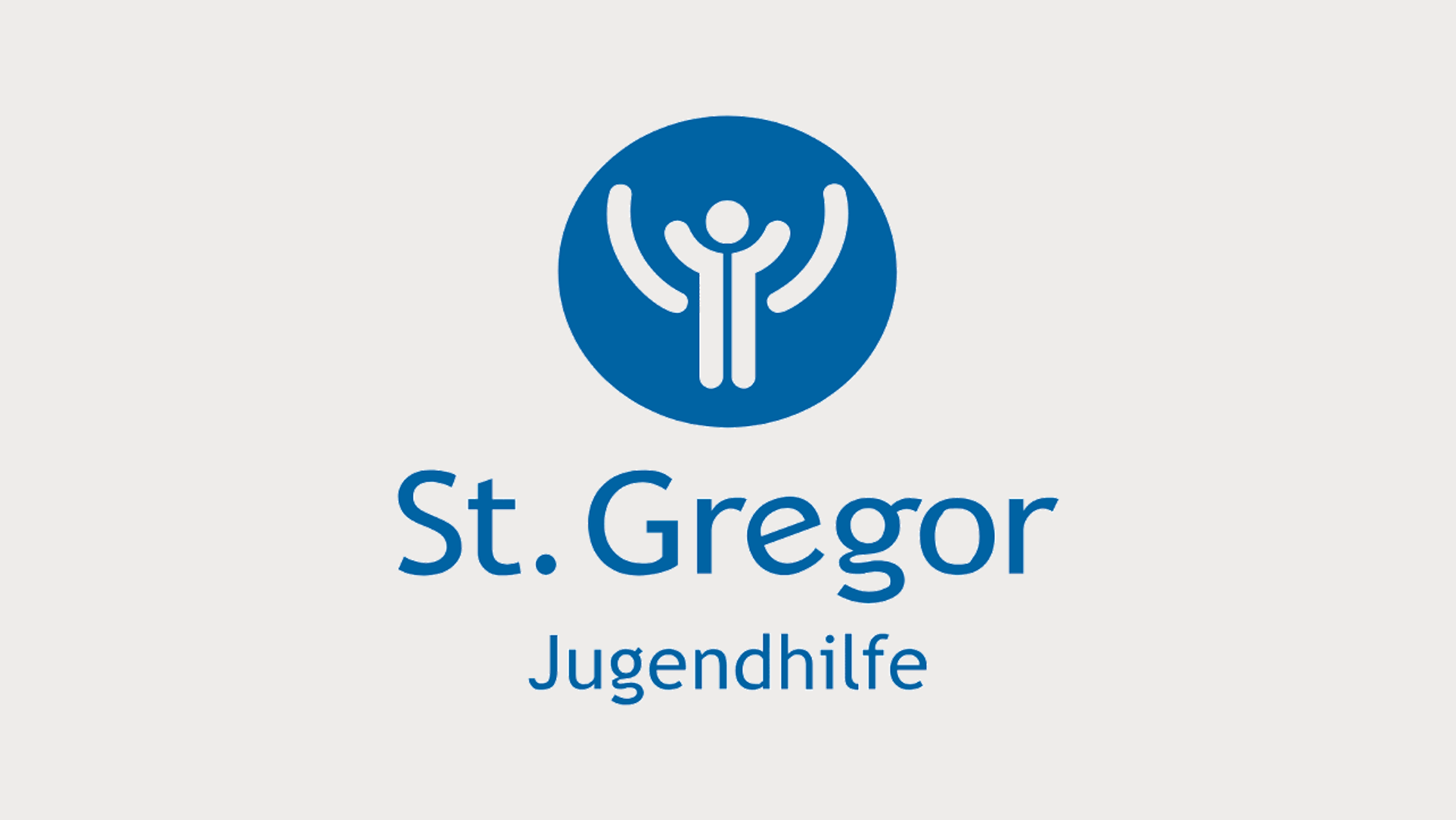logo, blue circle, human figure, brand mark, St. Gregor Jugendhilfe