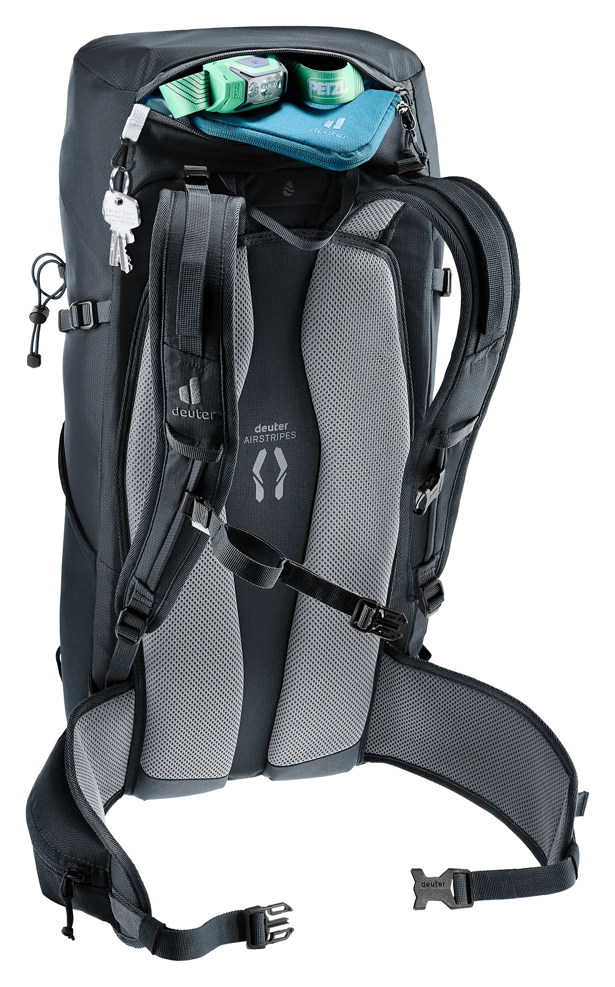 backpack, hydration backpack, shoulder straps, waist strap, mesh padding
