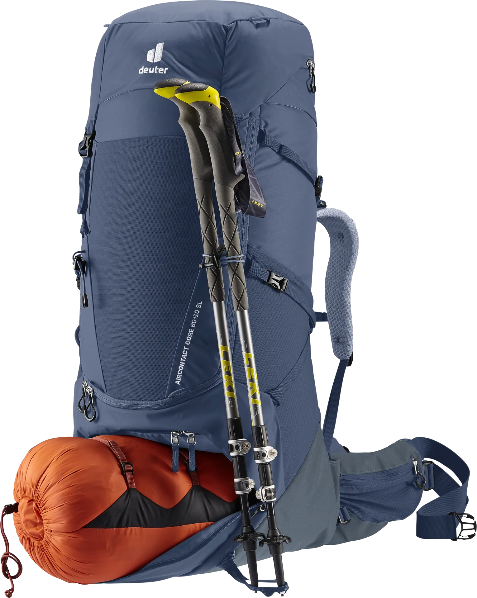 Bag, Backpack, backpack, hiking, blue, trekking, poles