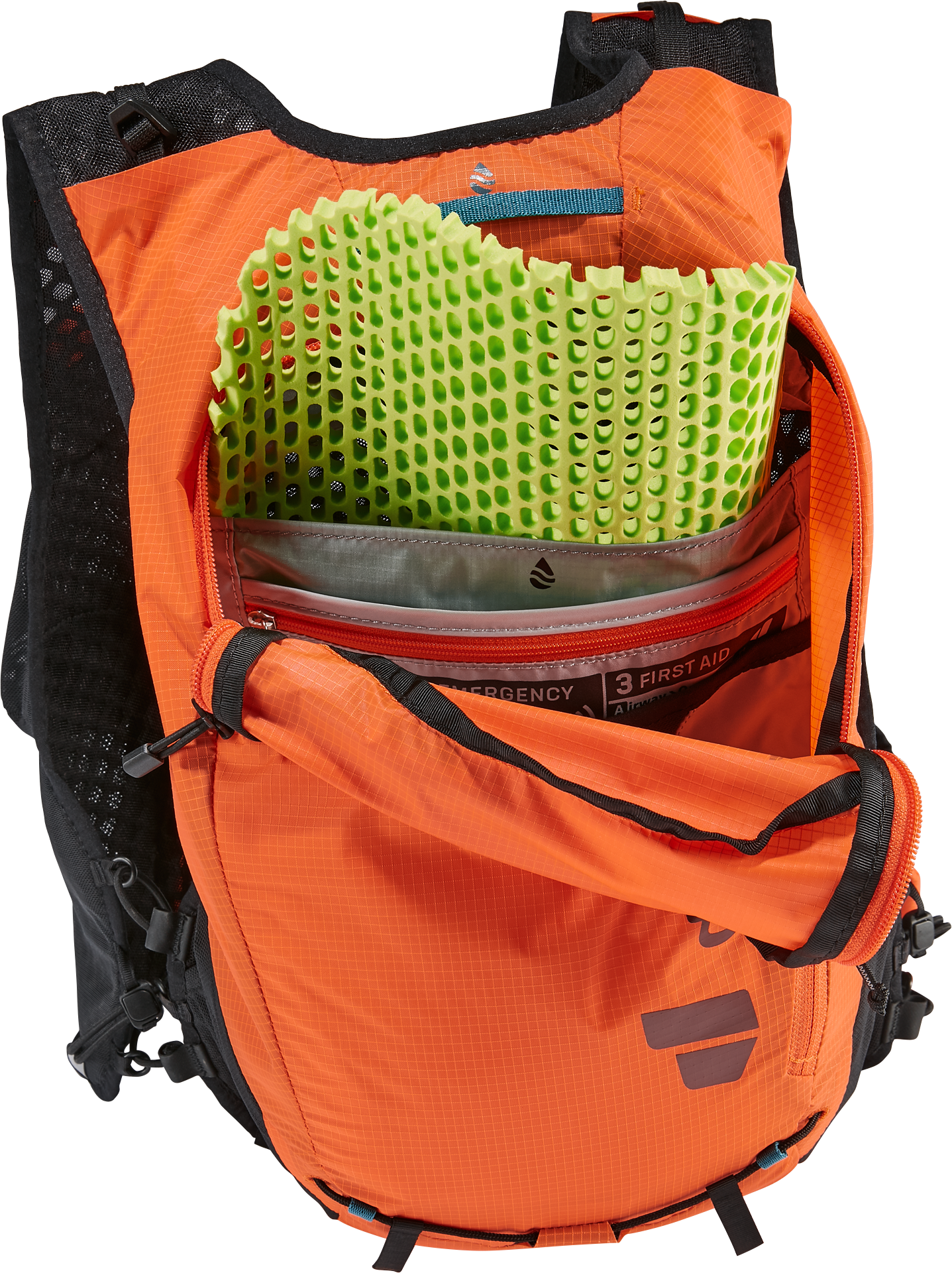 Ascender 7 backpack, orange, hydration, emergency, padded