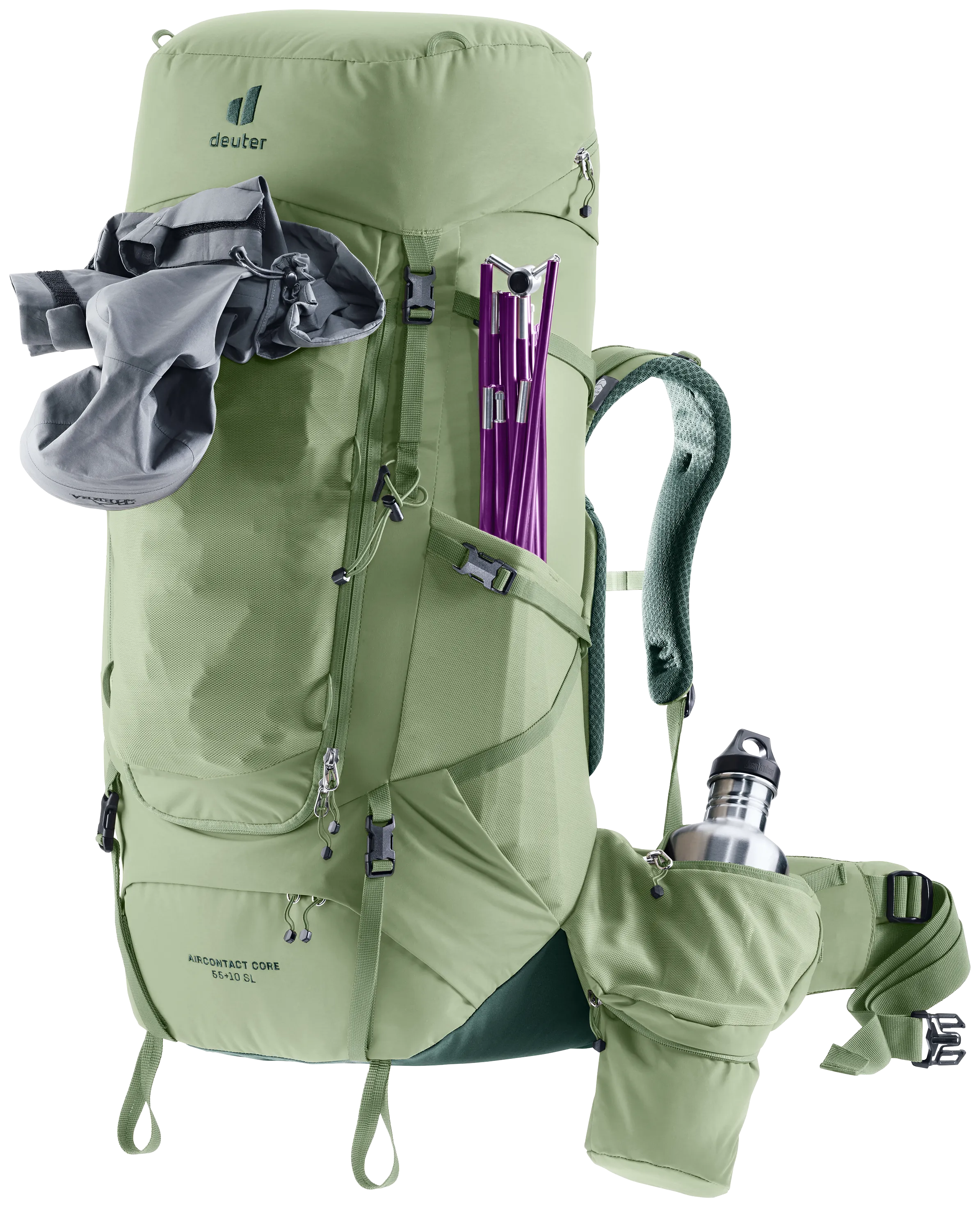 Aircontact Core 55+10 SL - Travel backpacks - grove ivy