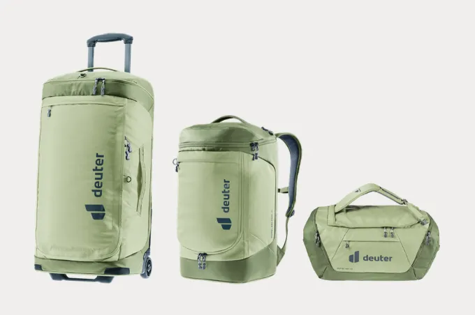 luggage, trolley, backpack, duffel, green