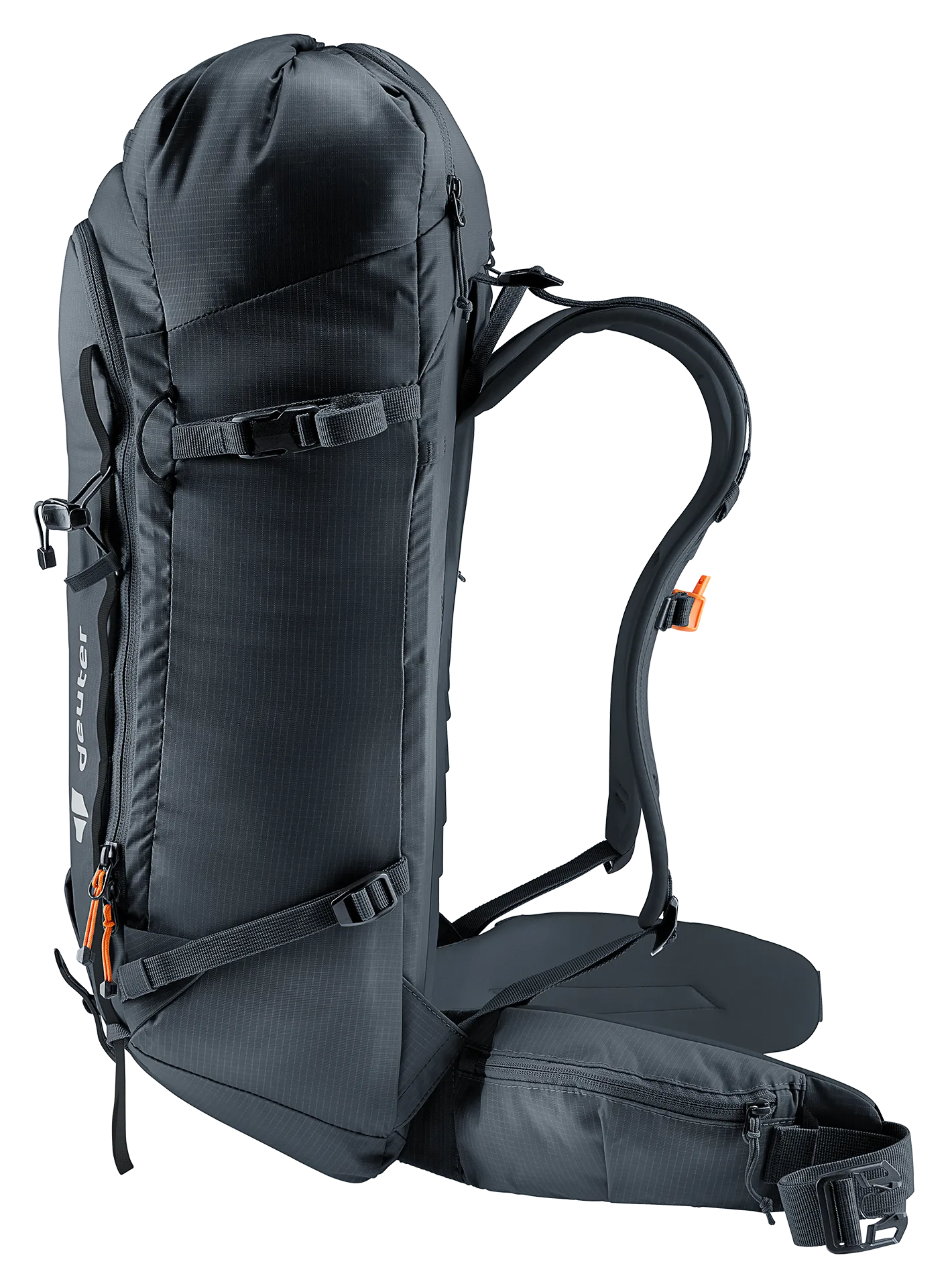 backpack, hydration compatible, mountaineering, gray, adjustable straps