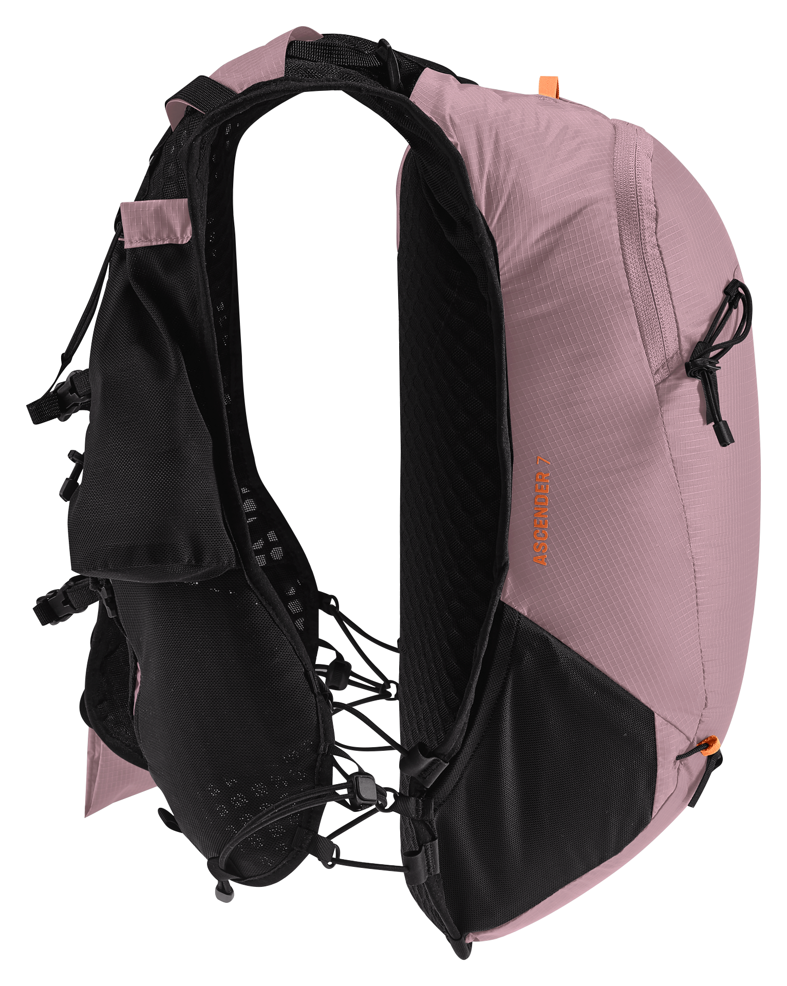 Ascender 7 backpack, ergonomic, pink, external-gear, travel