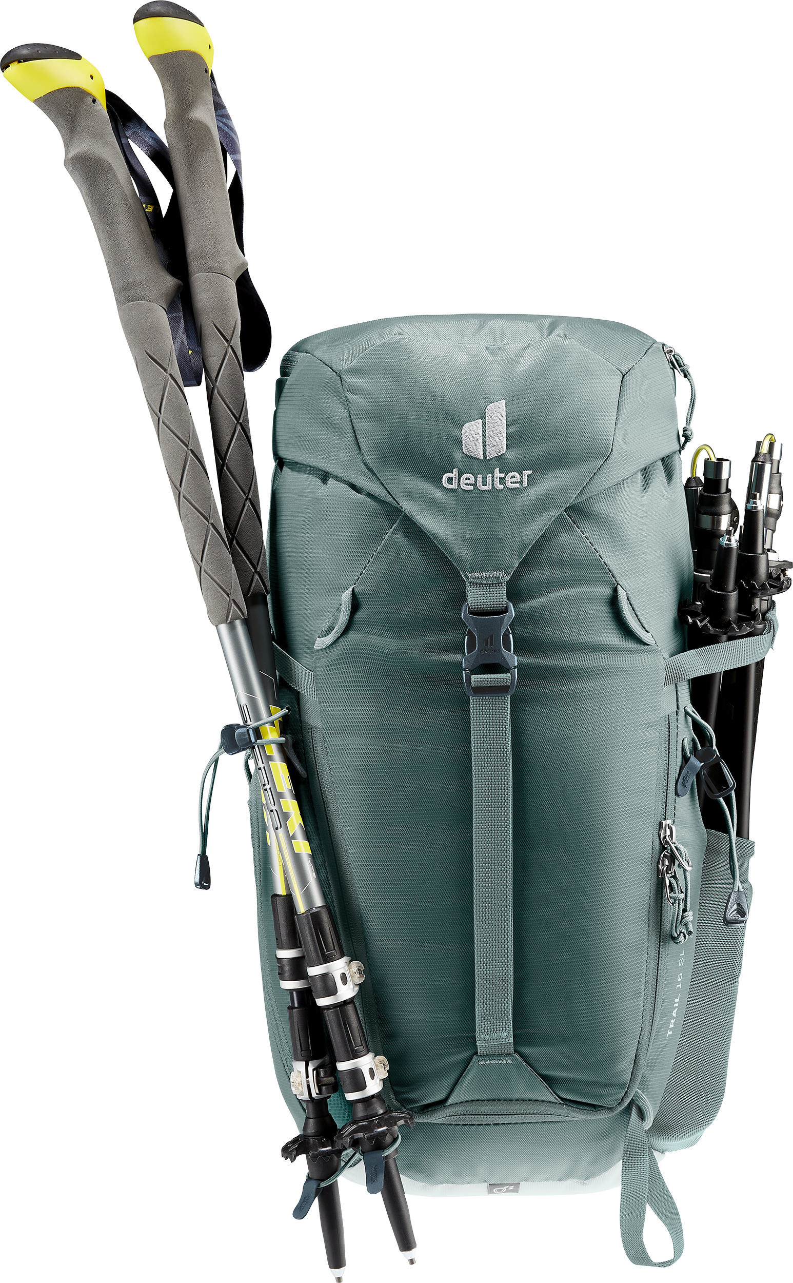 backpack, hiking, trekking, trekking-pole, green