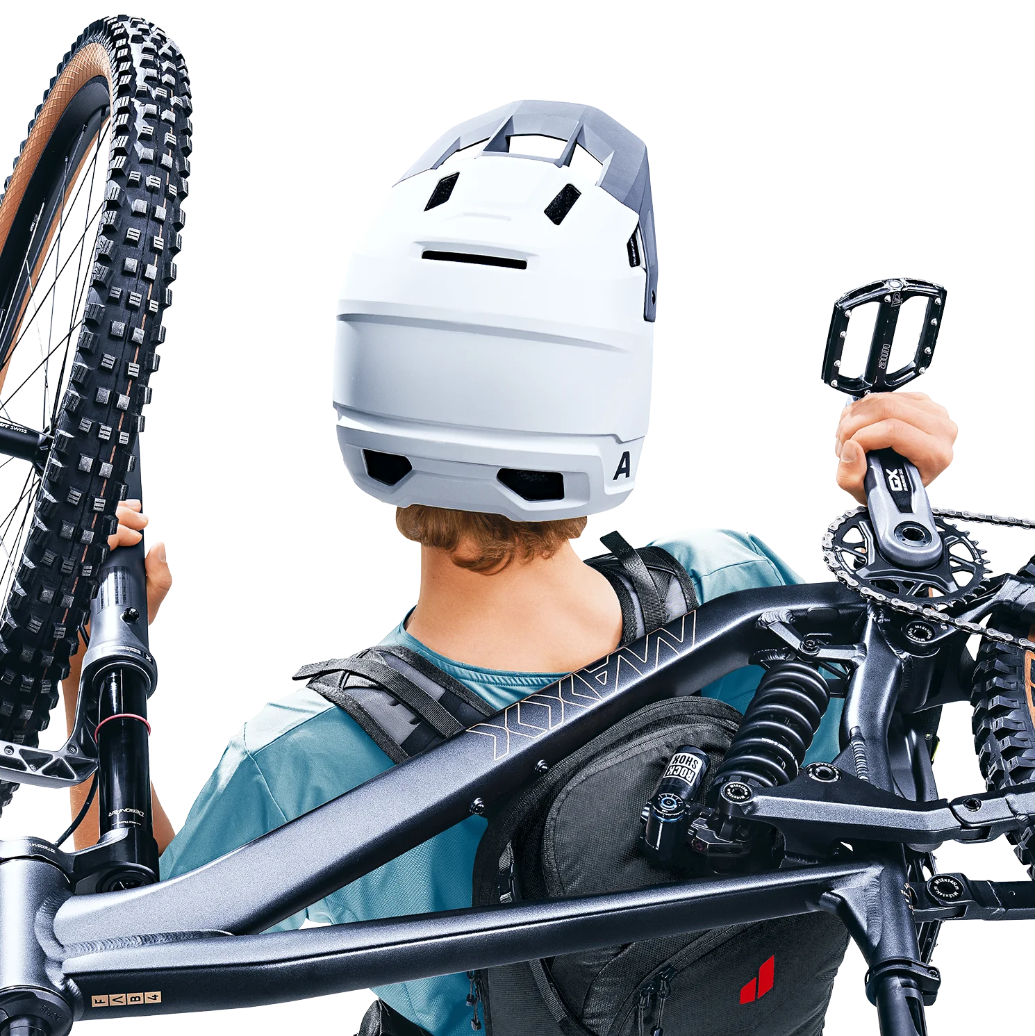 motorbike, mountain bike, helmet, bike Backpack, pedals