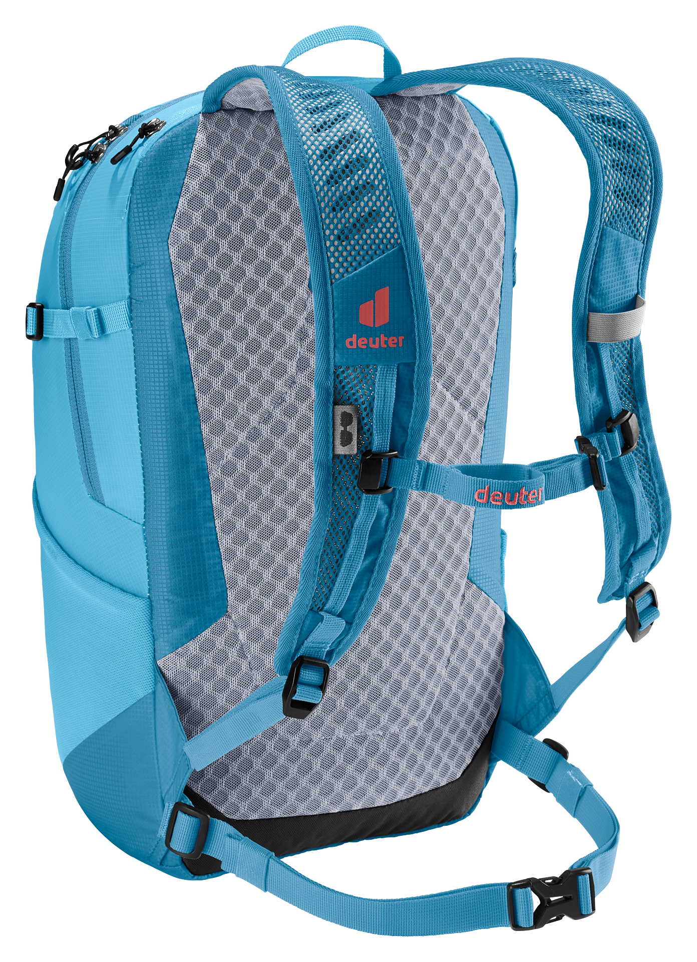 backpack, hiking, blue, mesh, padded