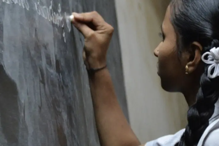 chalkboard, student, chalk, handwriting, classroom