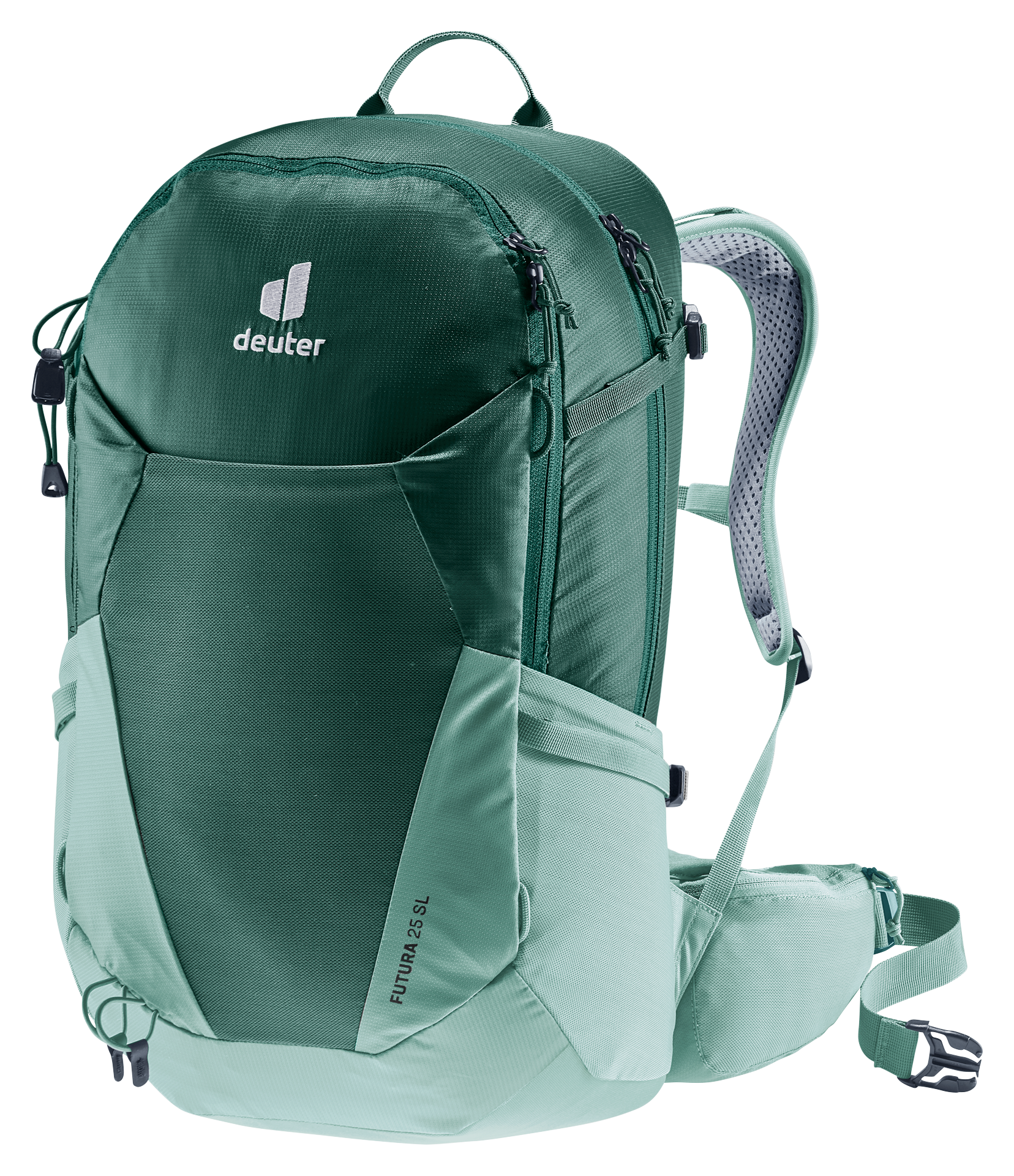 Futura 25 SL backpack, hiking, green, shoulder straps, padded back
