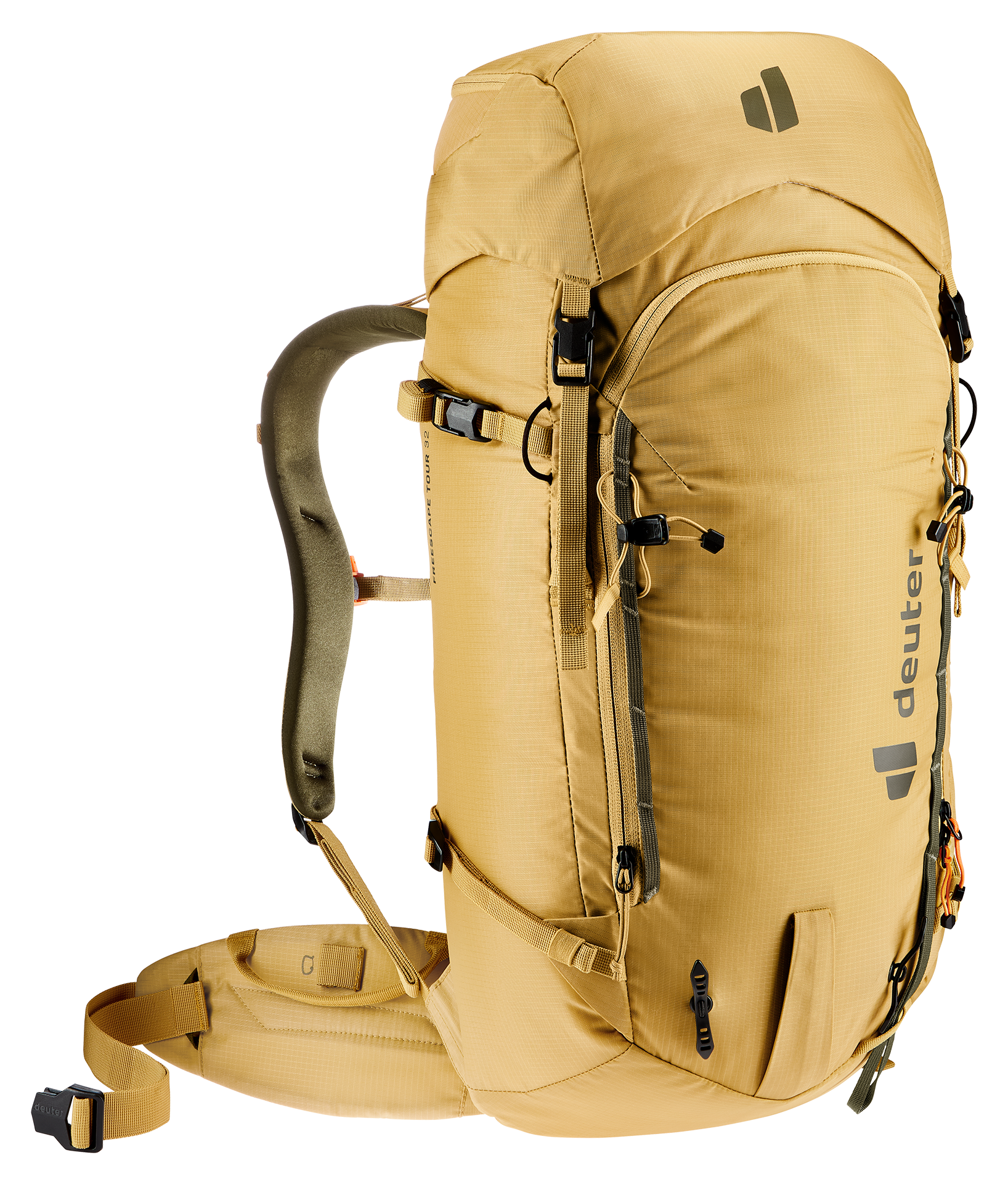 backpack, hiking, tan, hydration compatible, compression straps