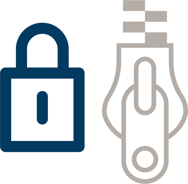 Increased safety thanks to auto lock side zipper