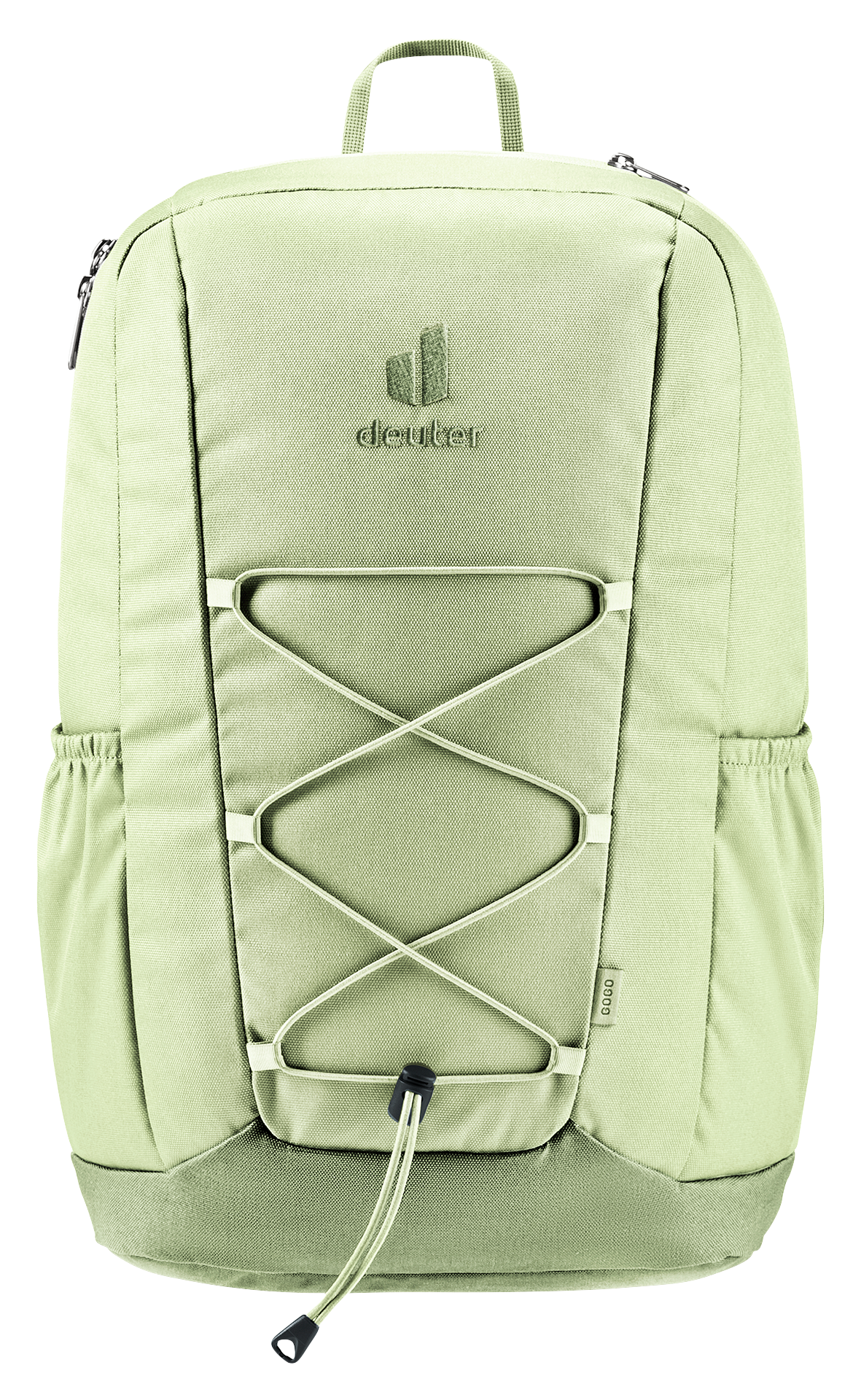 Bag, Backpack, backpack, rucksack, green, bungee cord, front pocket