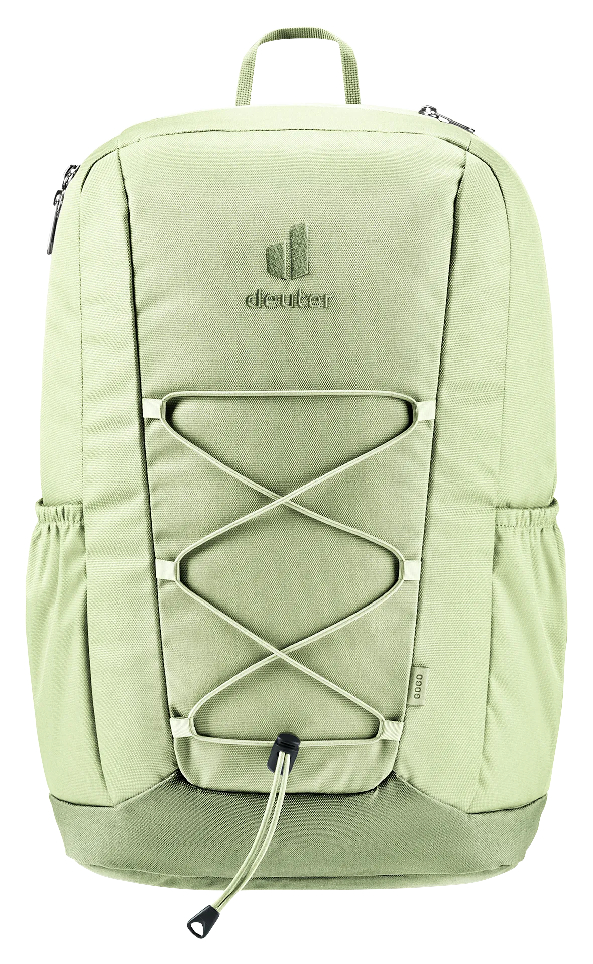 Bag, Backpack, backpack, rucksack, green, bungee cord, front pocket