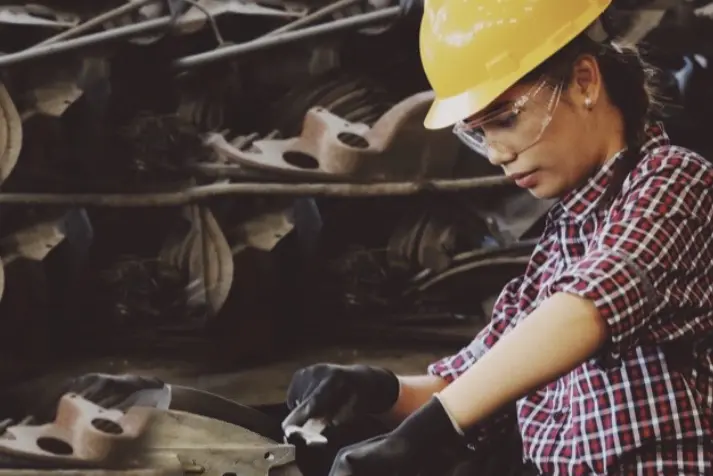 SDG_9_Industrie construction, workwear, gloves, hardhat, safety goggles
