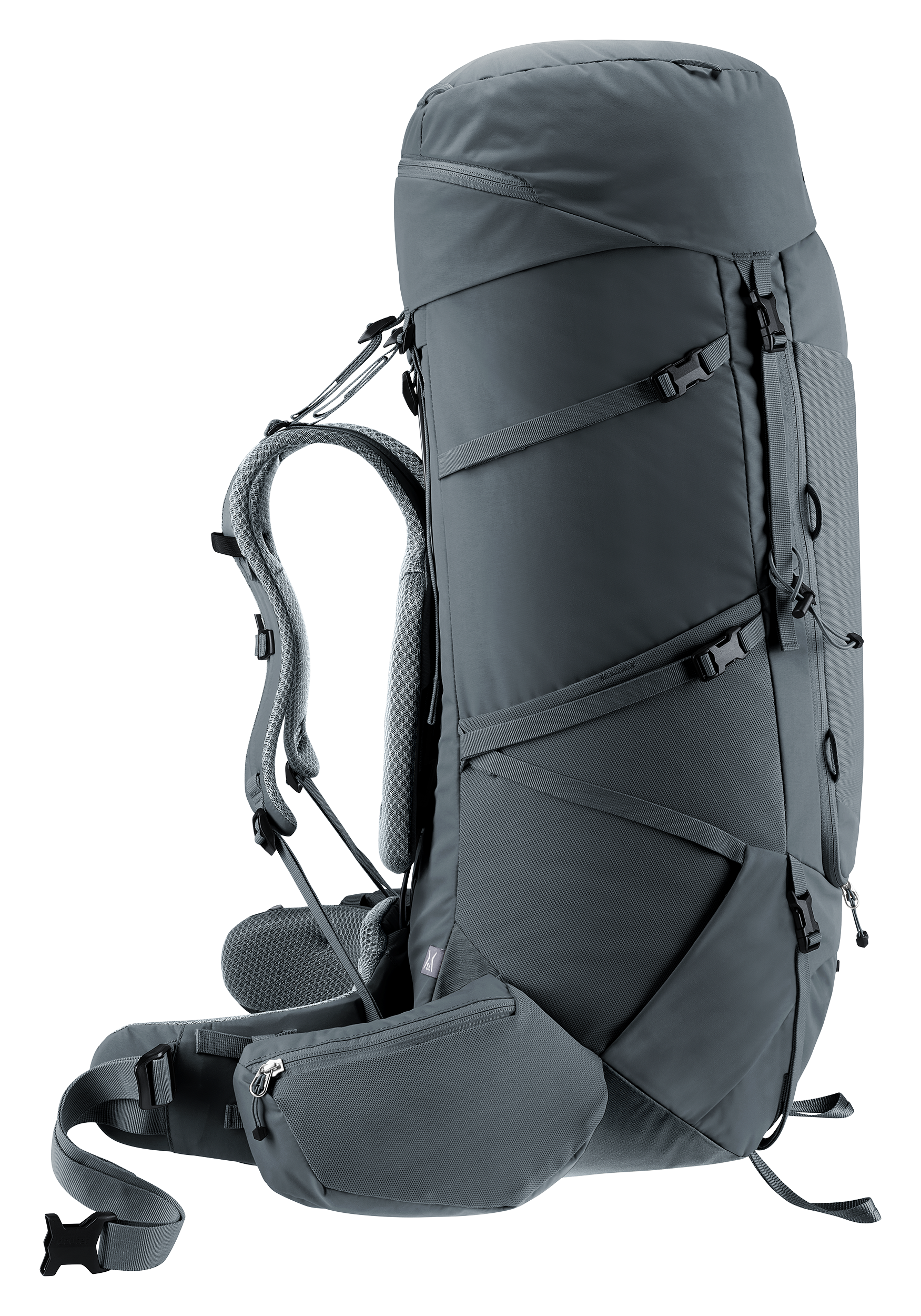 Aircontact Core 65+10 SL backpack, hiking, travel, daypack, gray, backpack, hiking, outdoor, shoulder straps, sternum strap