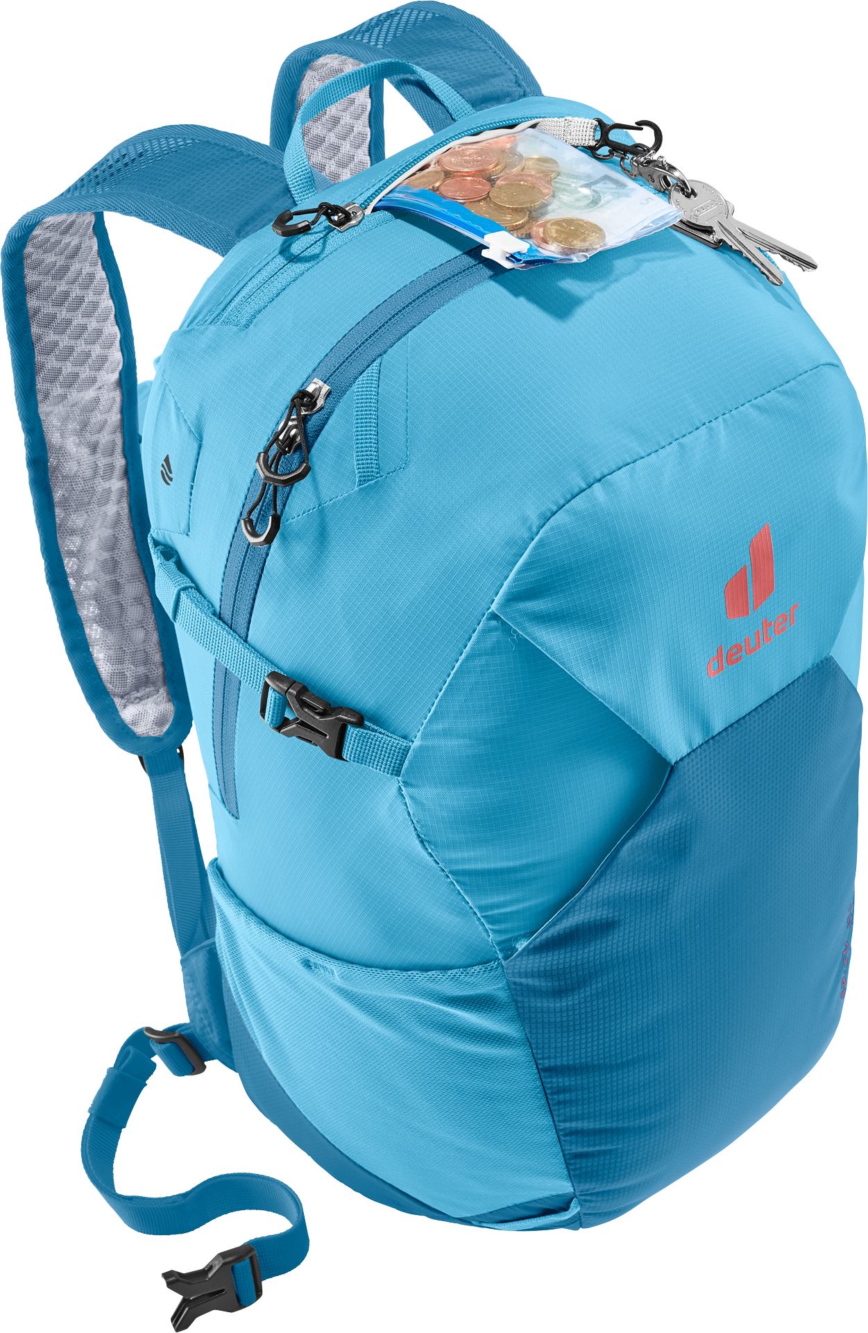 backpack, blue, school bag, water-resistant, top zipper
