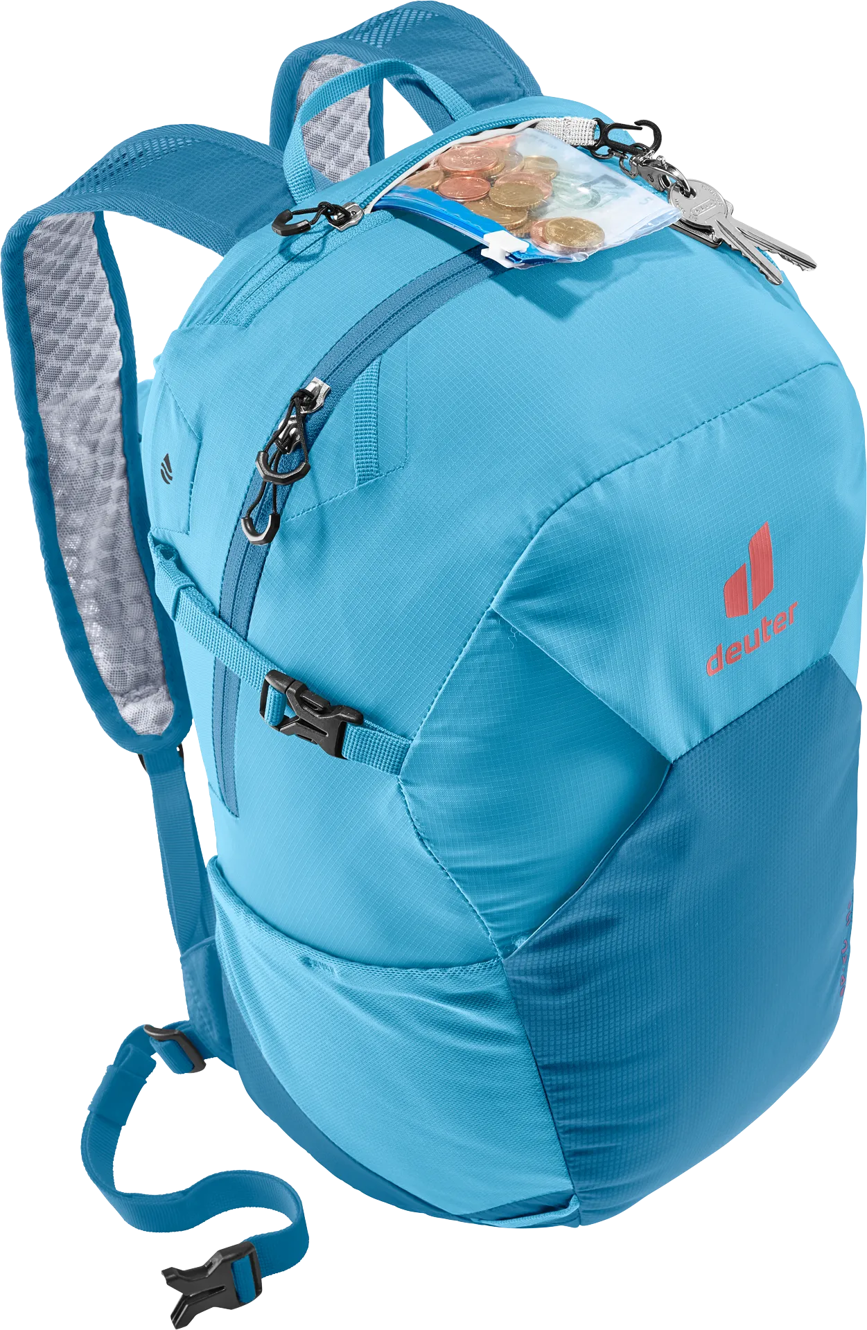 backpack, blue, school bag, water-resistant, top zipper