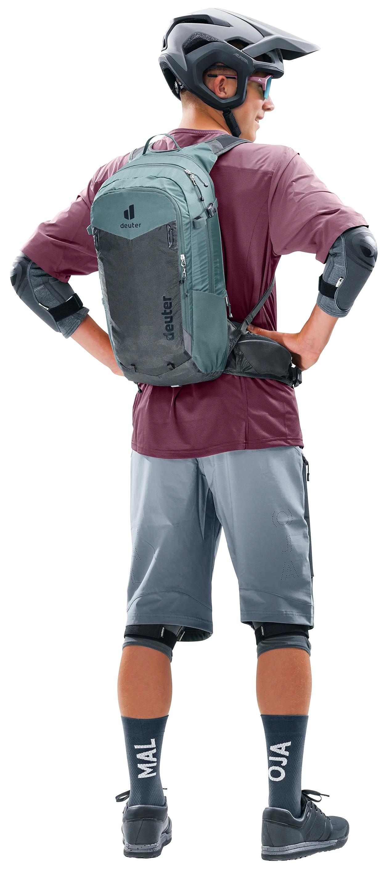 Bag, Person, Shorts, Helmet, People