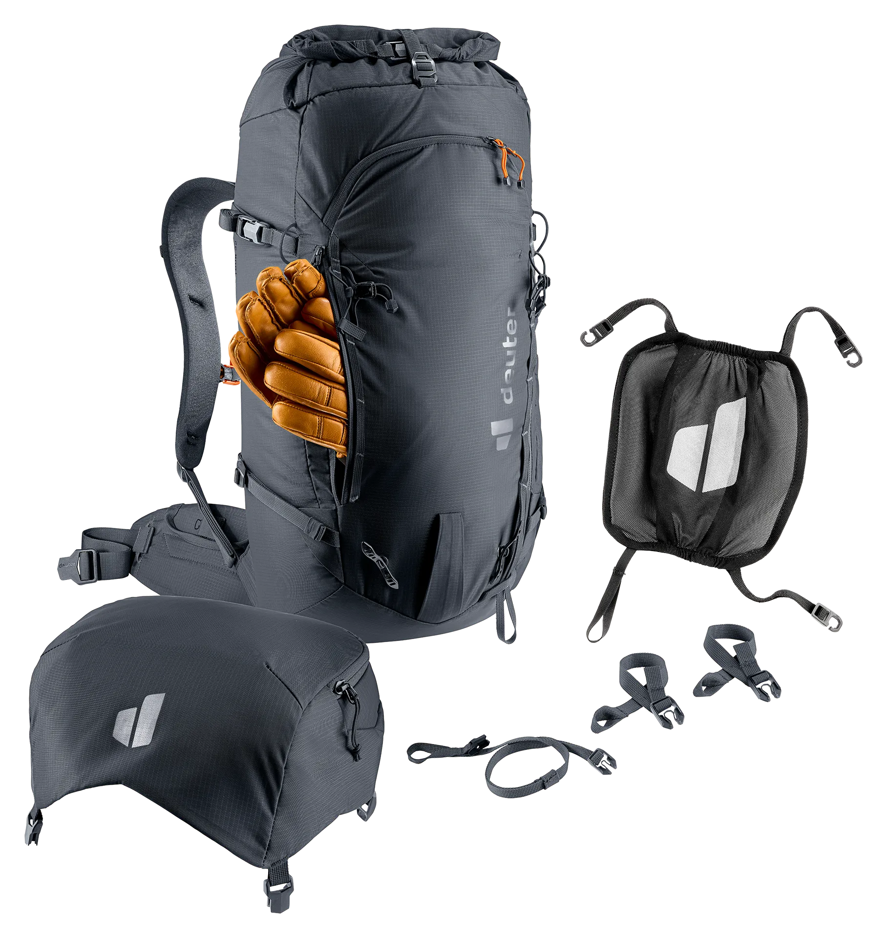 backpack, hiking backpack, gray, external frame, gear compression