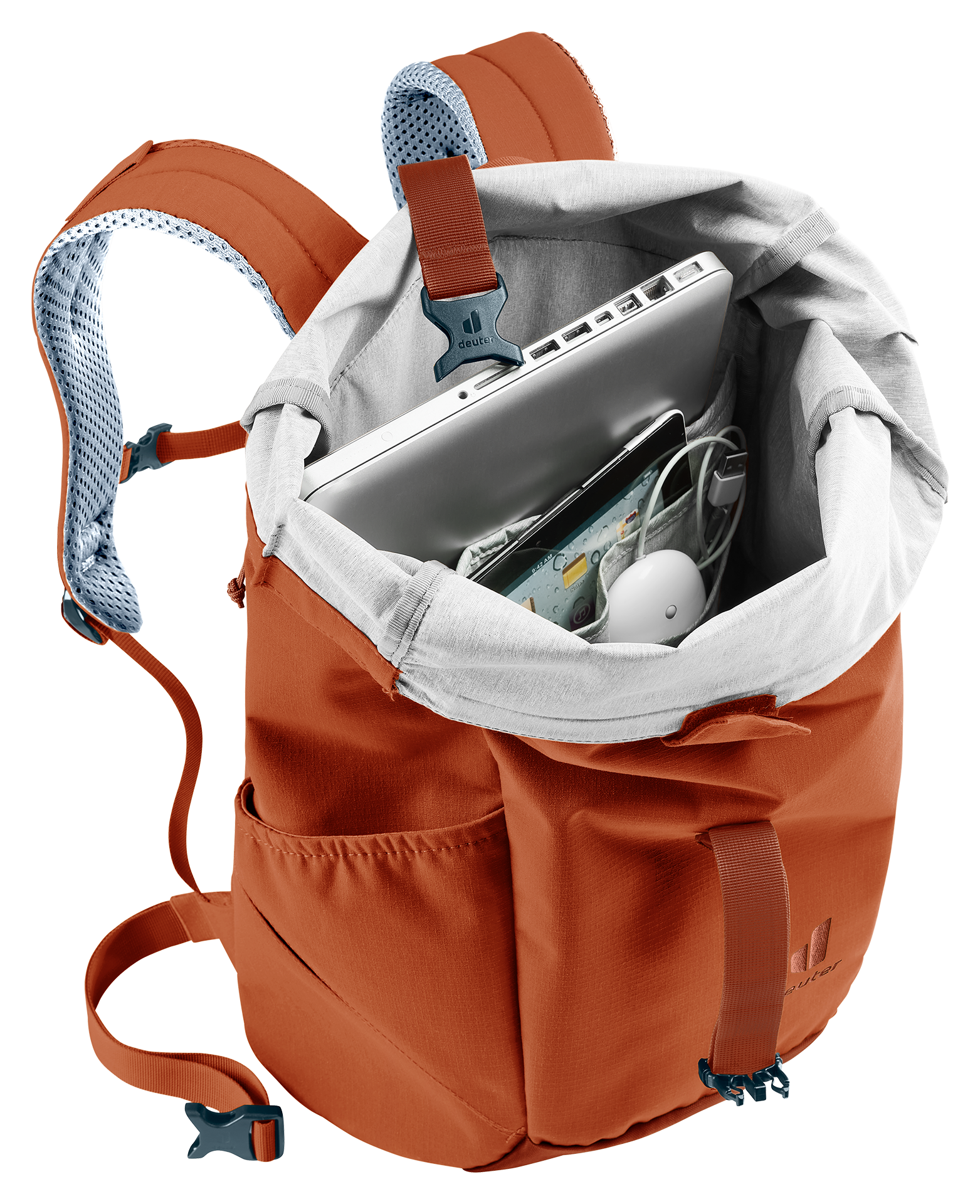 Stepout 22 backpack, orange, hiking, camping, mesh-padded straps