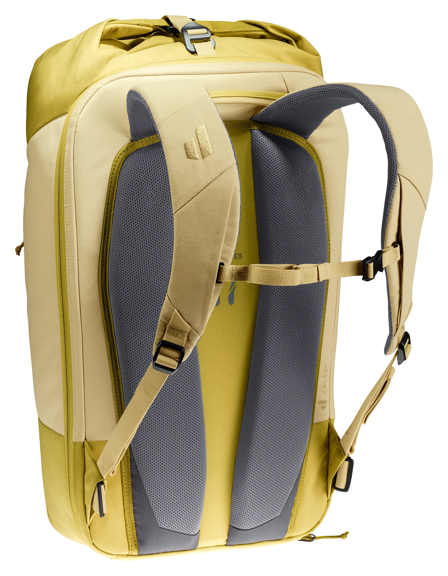 backpack, hiking bag, shoulder straps, padded straps, yellow backpack