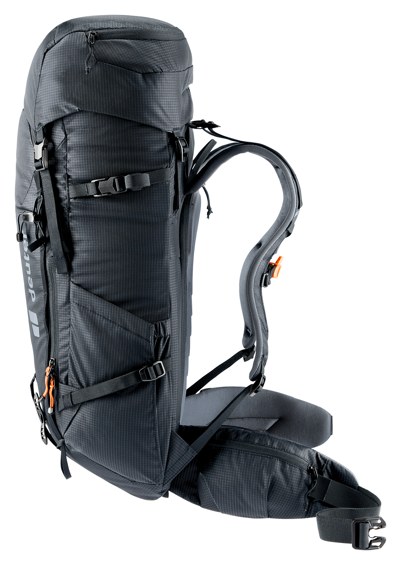 backpack, hiking pack, external frame?, shoulder straps, load belt