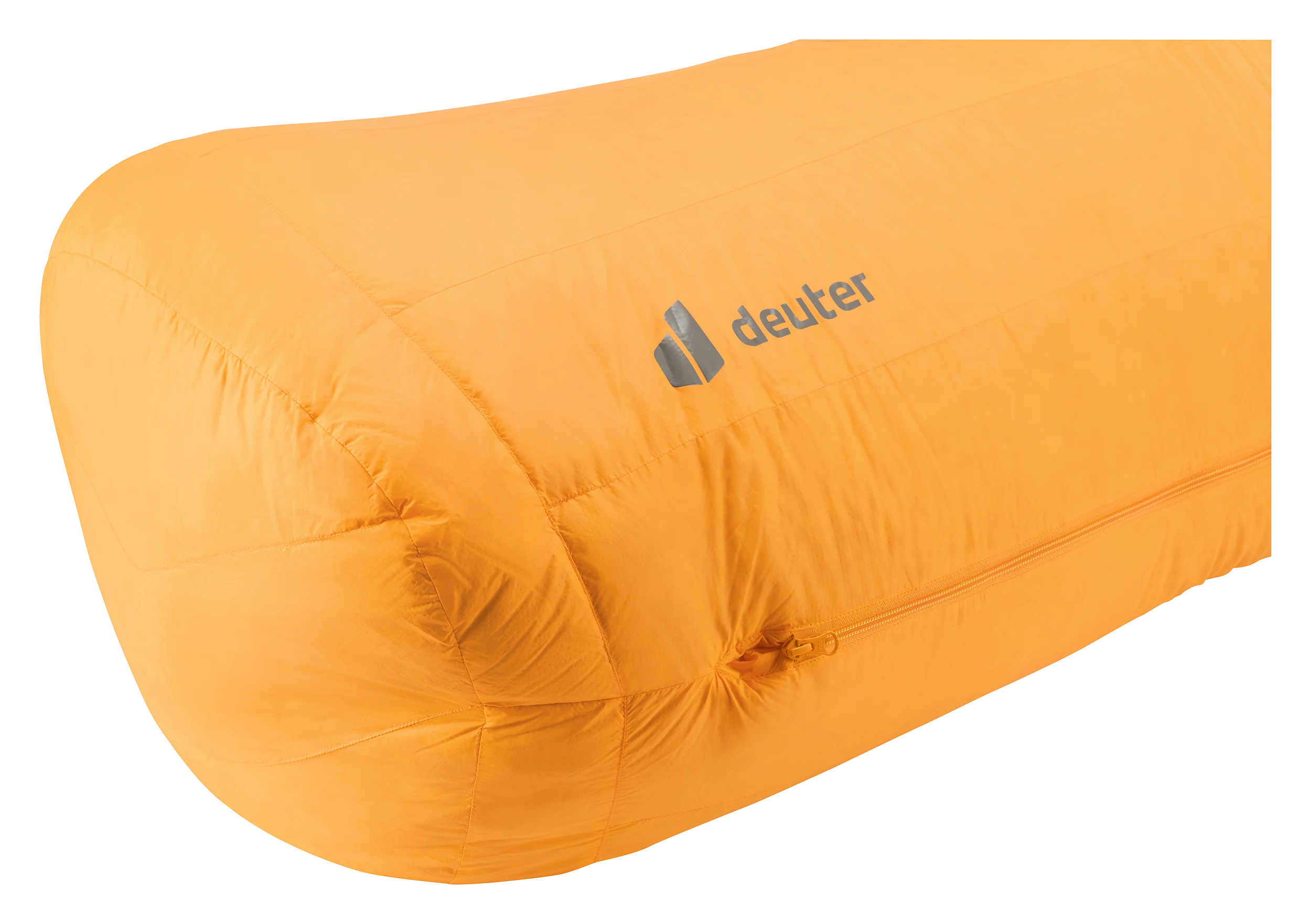 down_sleeping_bag, orange_color, rectangular_pillow, zipper_pocket, deuter_brand