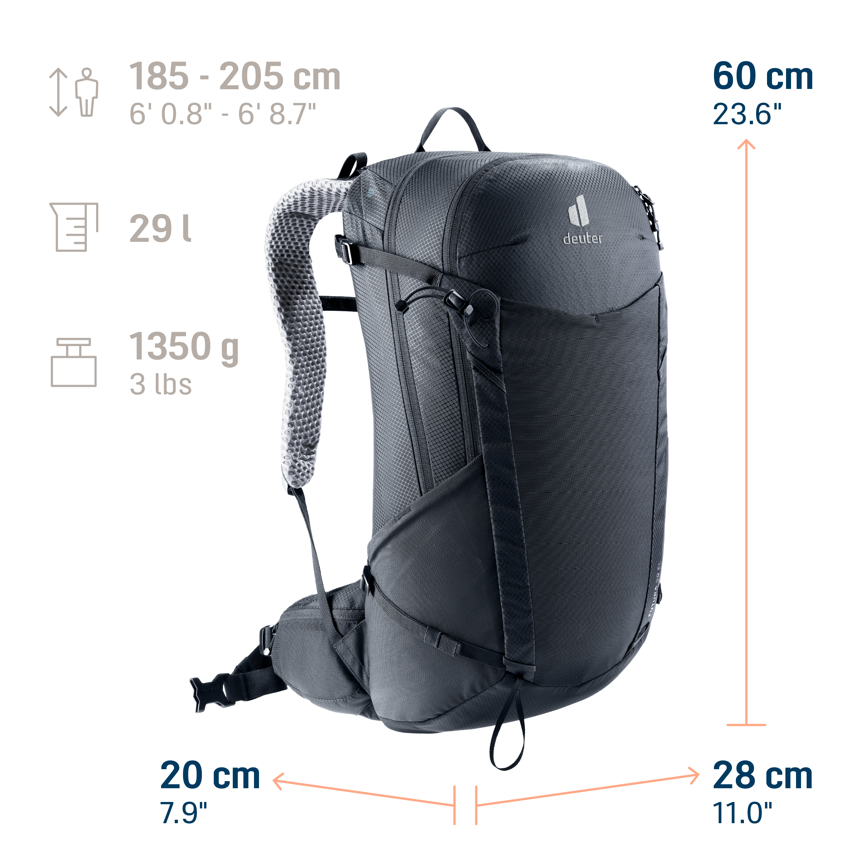 backpack, daypack, hydration-compatible, gray, modular