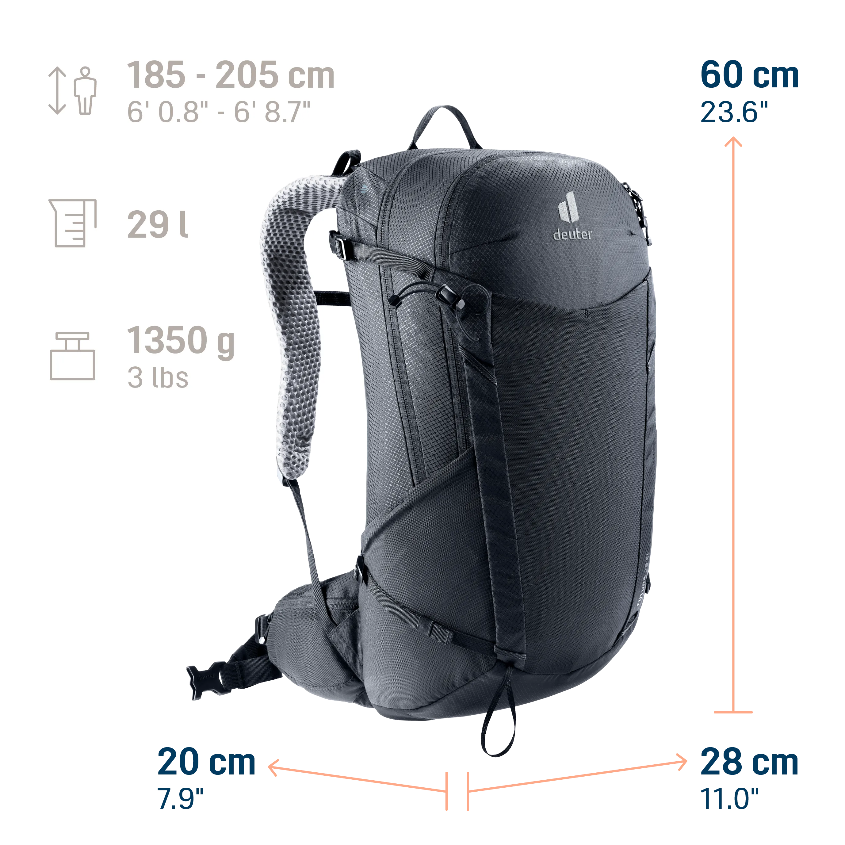 backpack, daypack, hydration-compatible, gray, modular