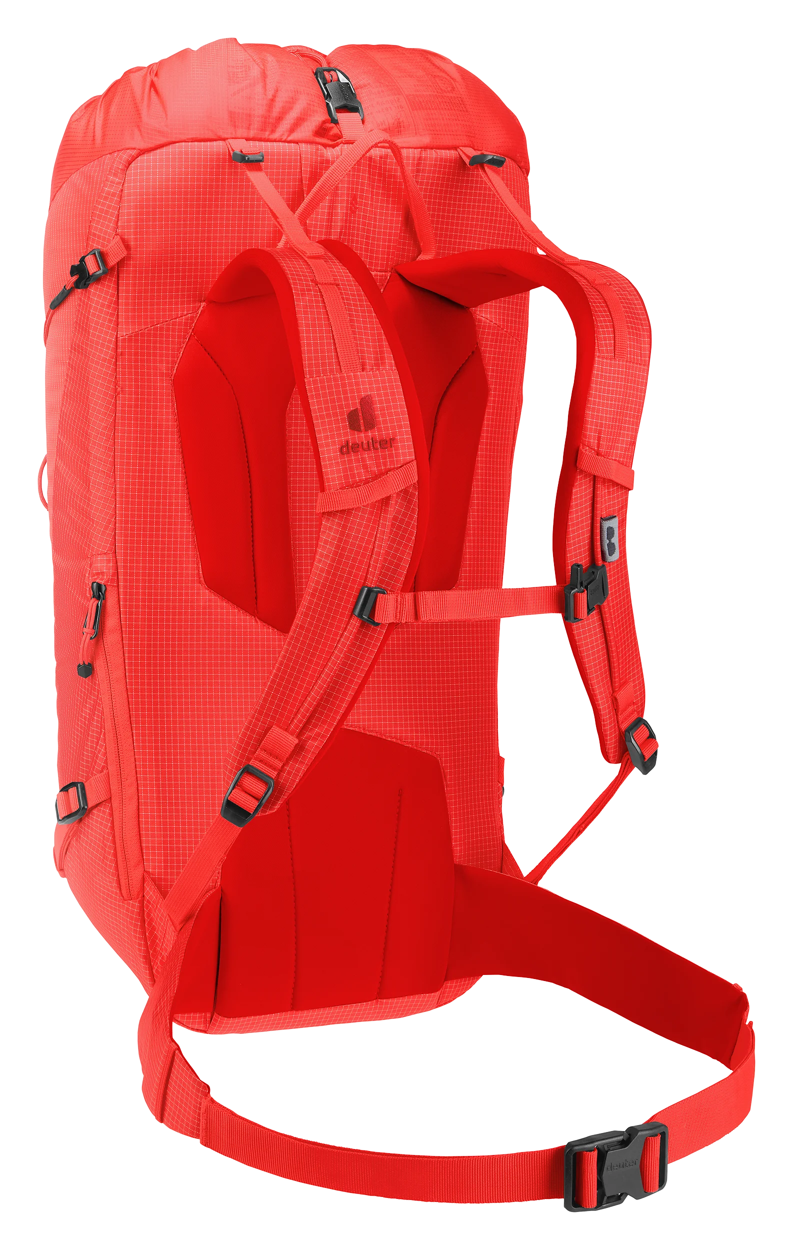 backpack, daypack, hiking, red, shoulder straps