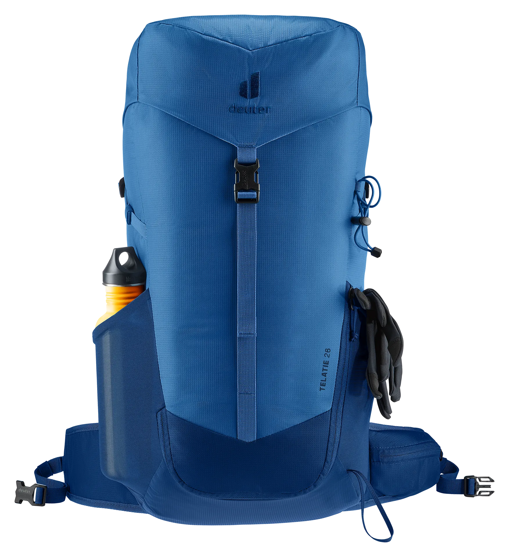backpack, capacity, water bottle, front view, travel gear