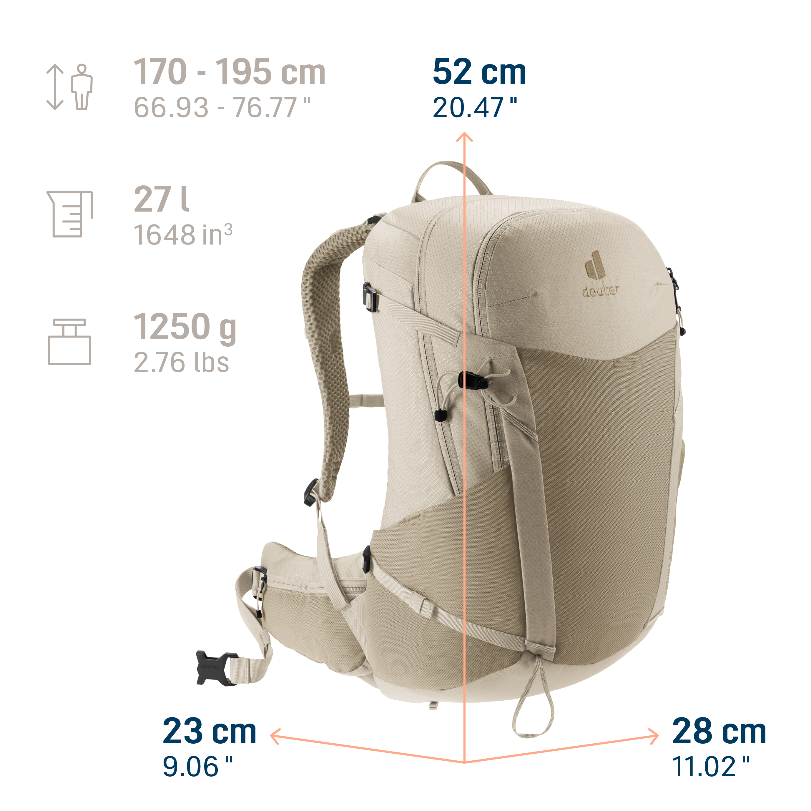 hiking backpack, backpack, beige, adjustable straps, side pocket