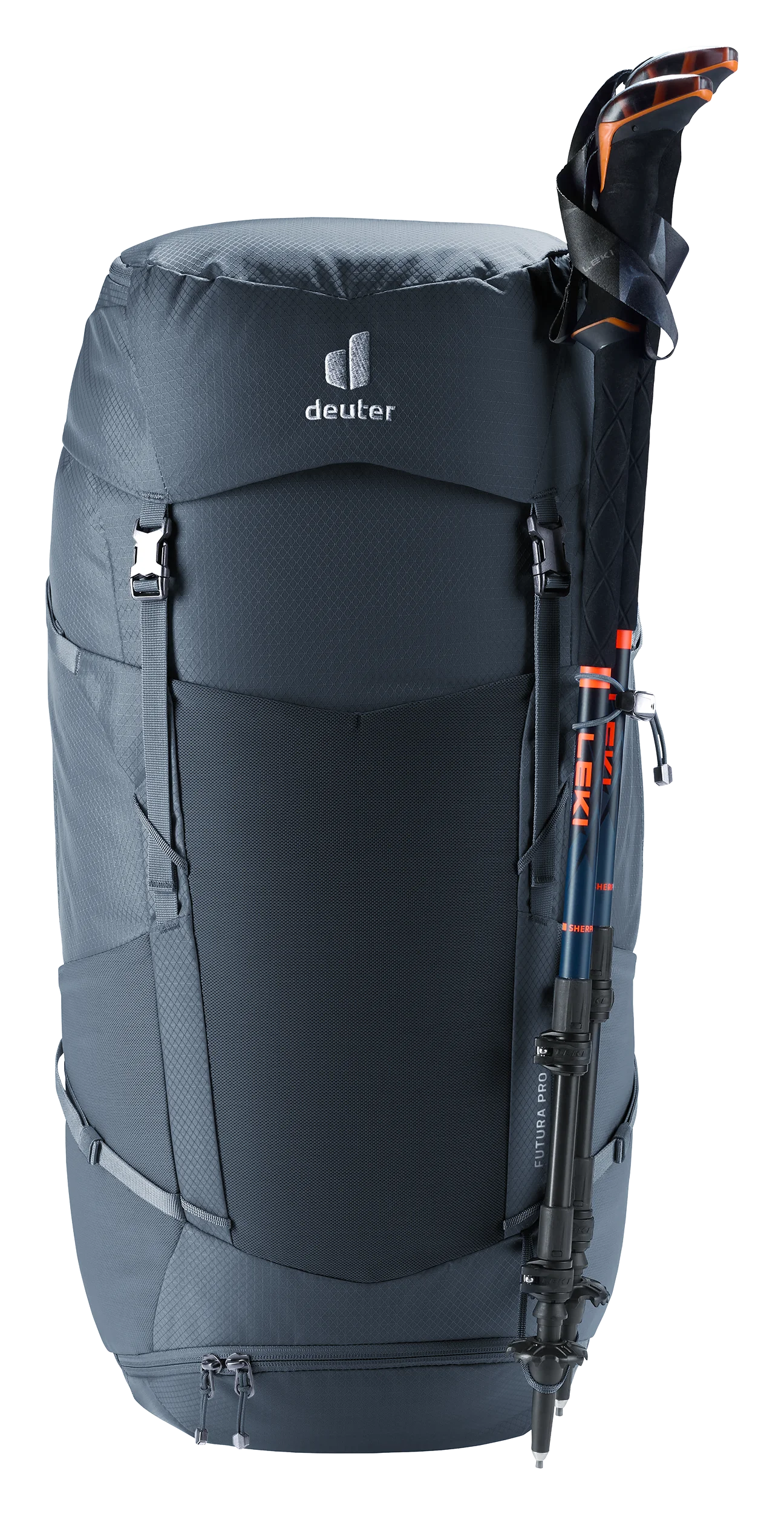 backpack, hiking backpack, ultralight, blue, external trekking pole