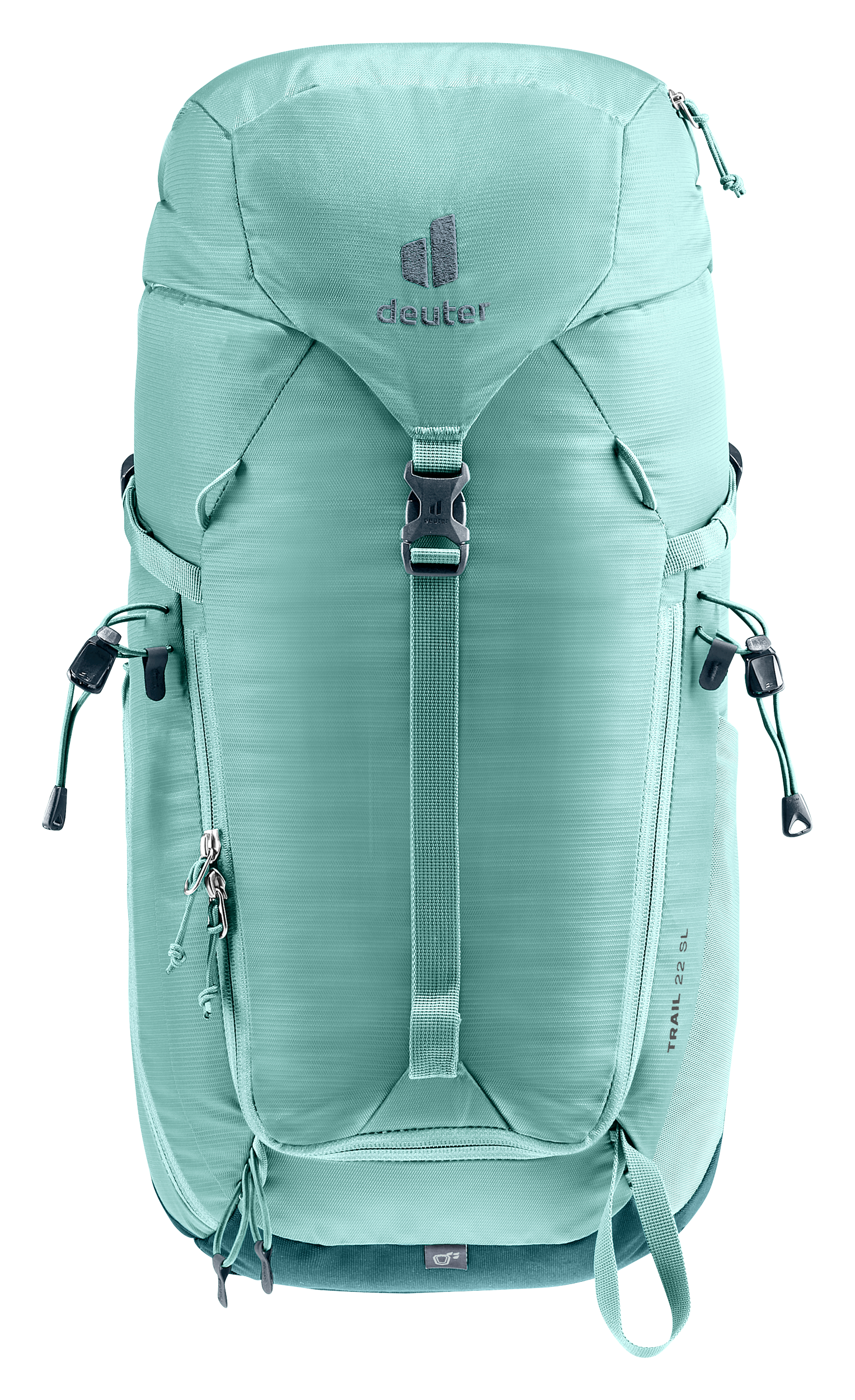 backpack, hiking, outdoor, turquoise, front-strap