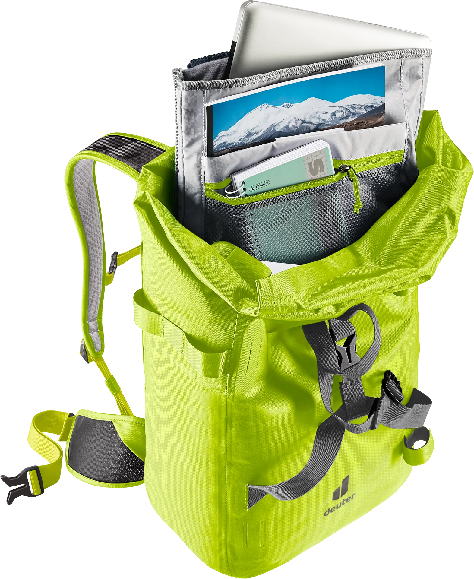 backpack, daypack, hydration, laptop sleeve, green