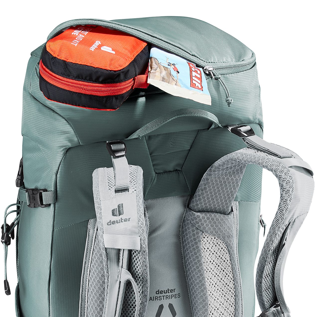 Trail Pro 34 SL backpack, hiking, deuter, airstripes, green