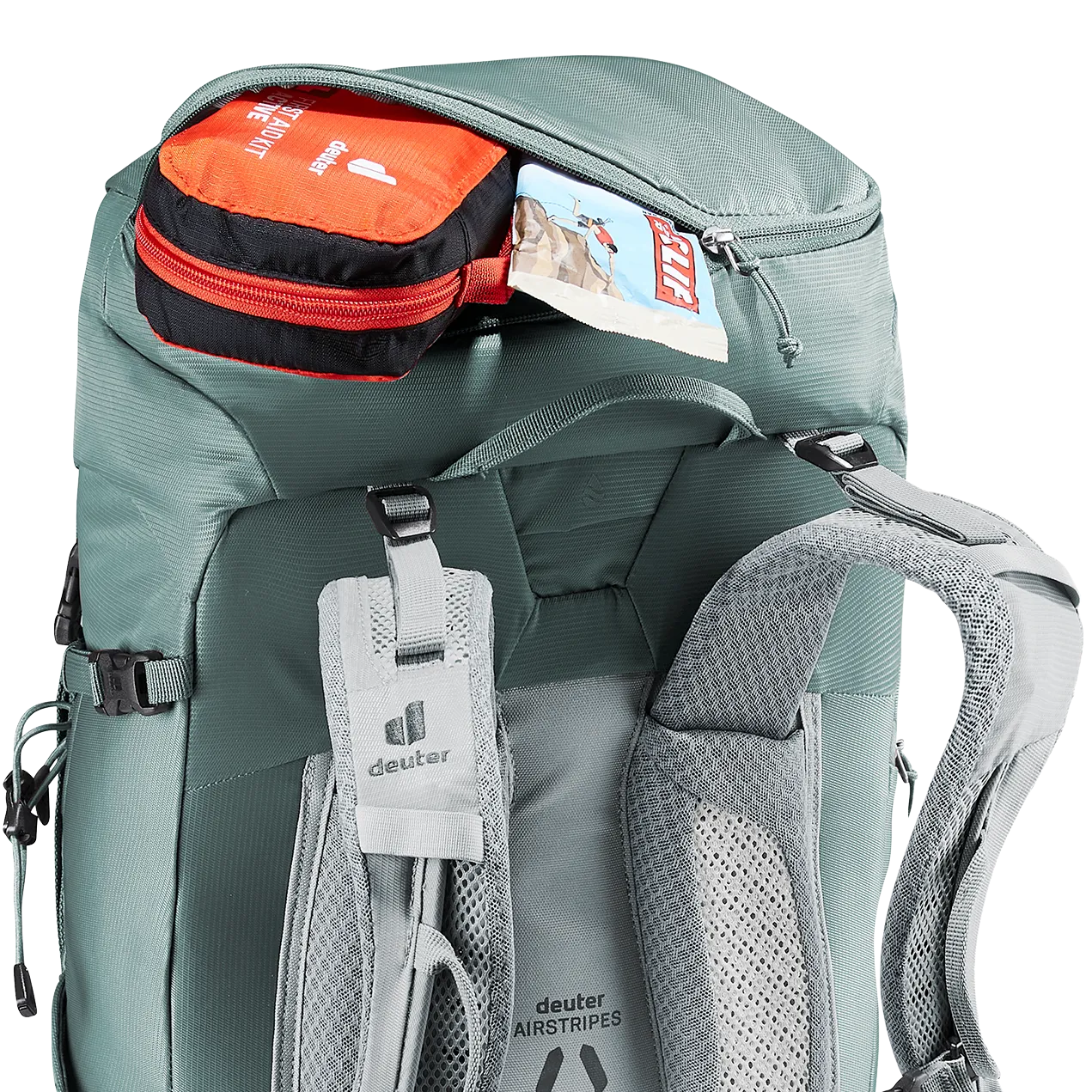 backpack, hiking, deuter, airstripes, green