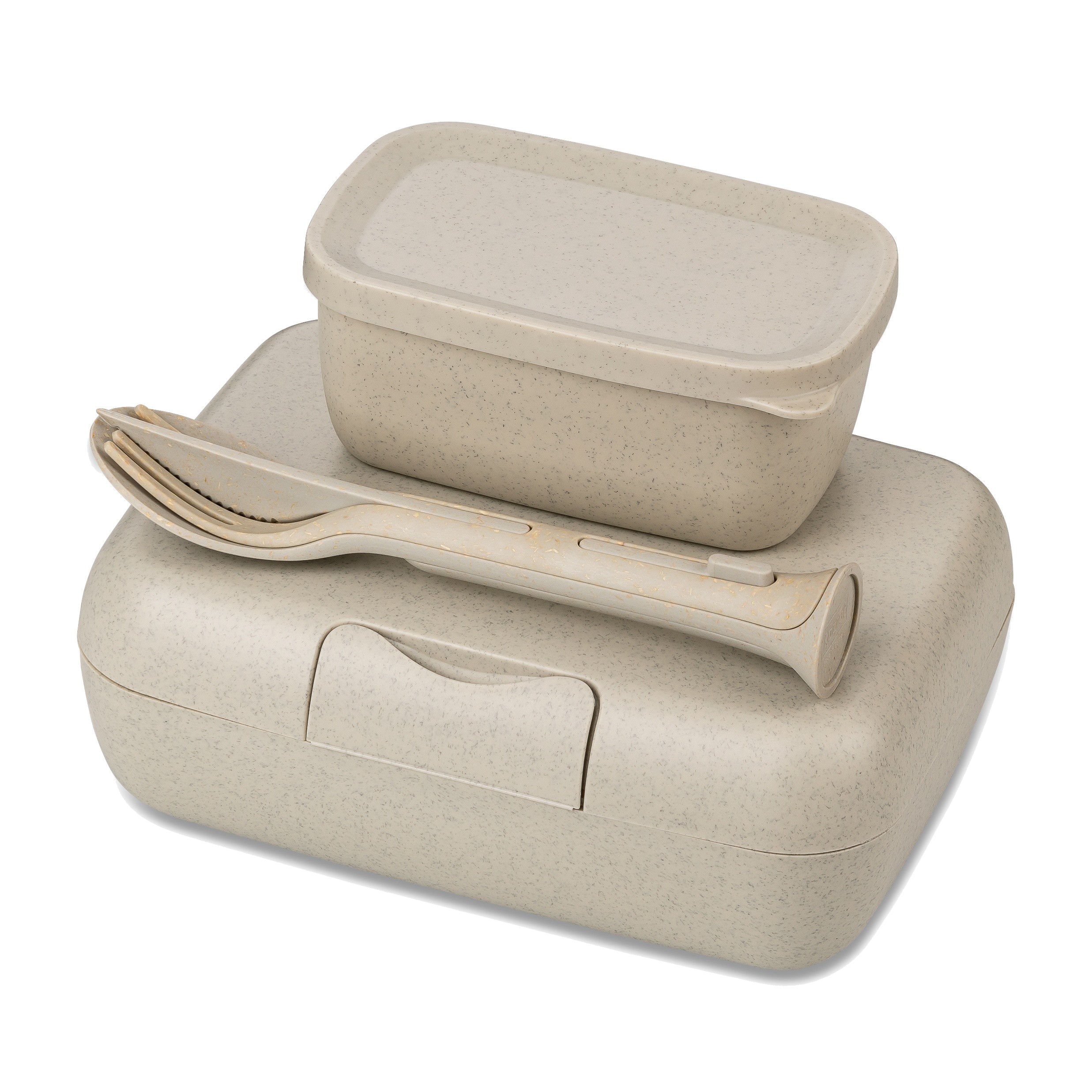 Koziol CANDY READY bento box, lunch box, pebbled, beige, muddy beige