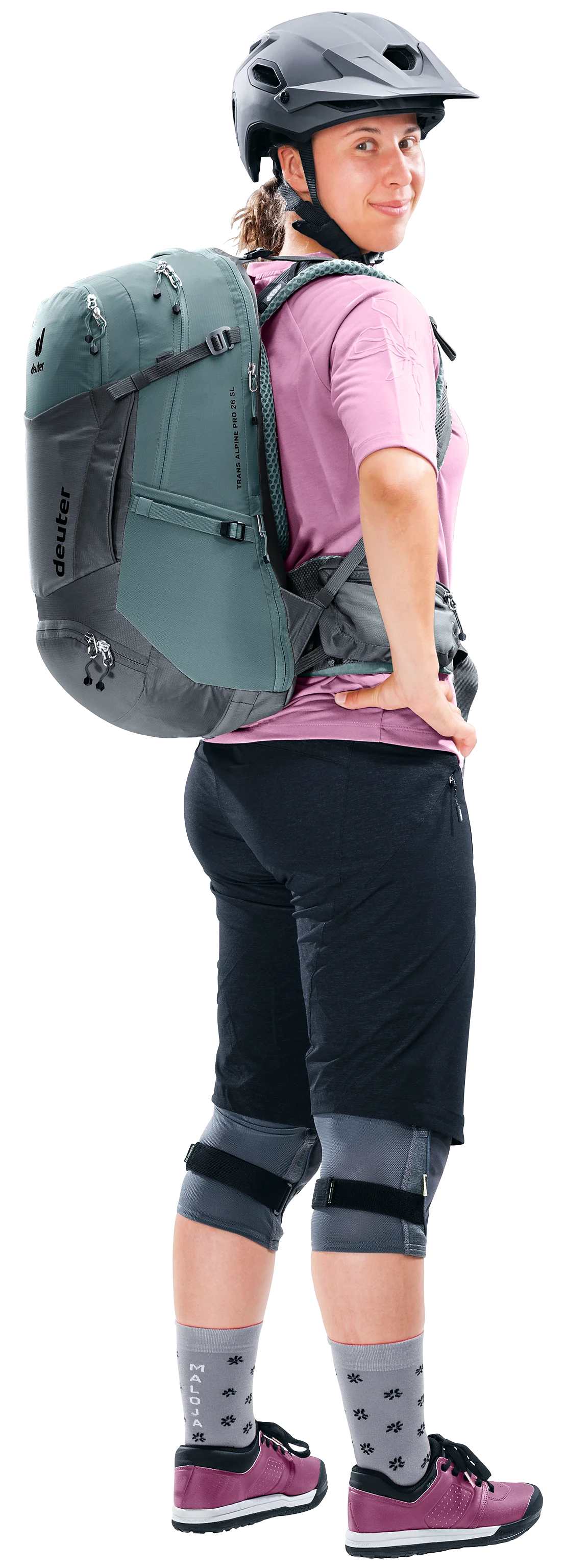 Shorts, Helmet, Bag, Person, Backpack