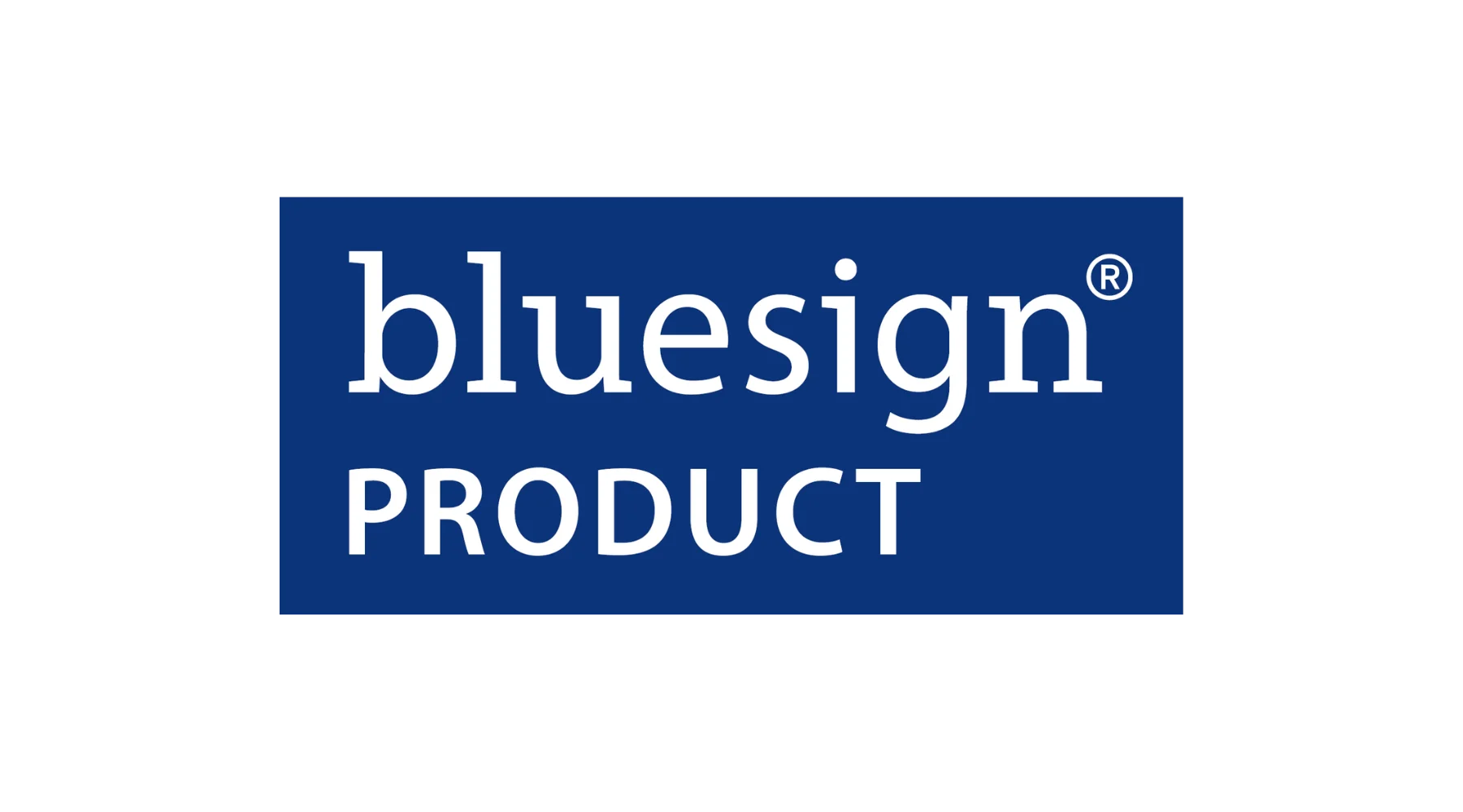 blue rectangle, logo, bluesign product, text, brand label