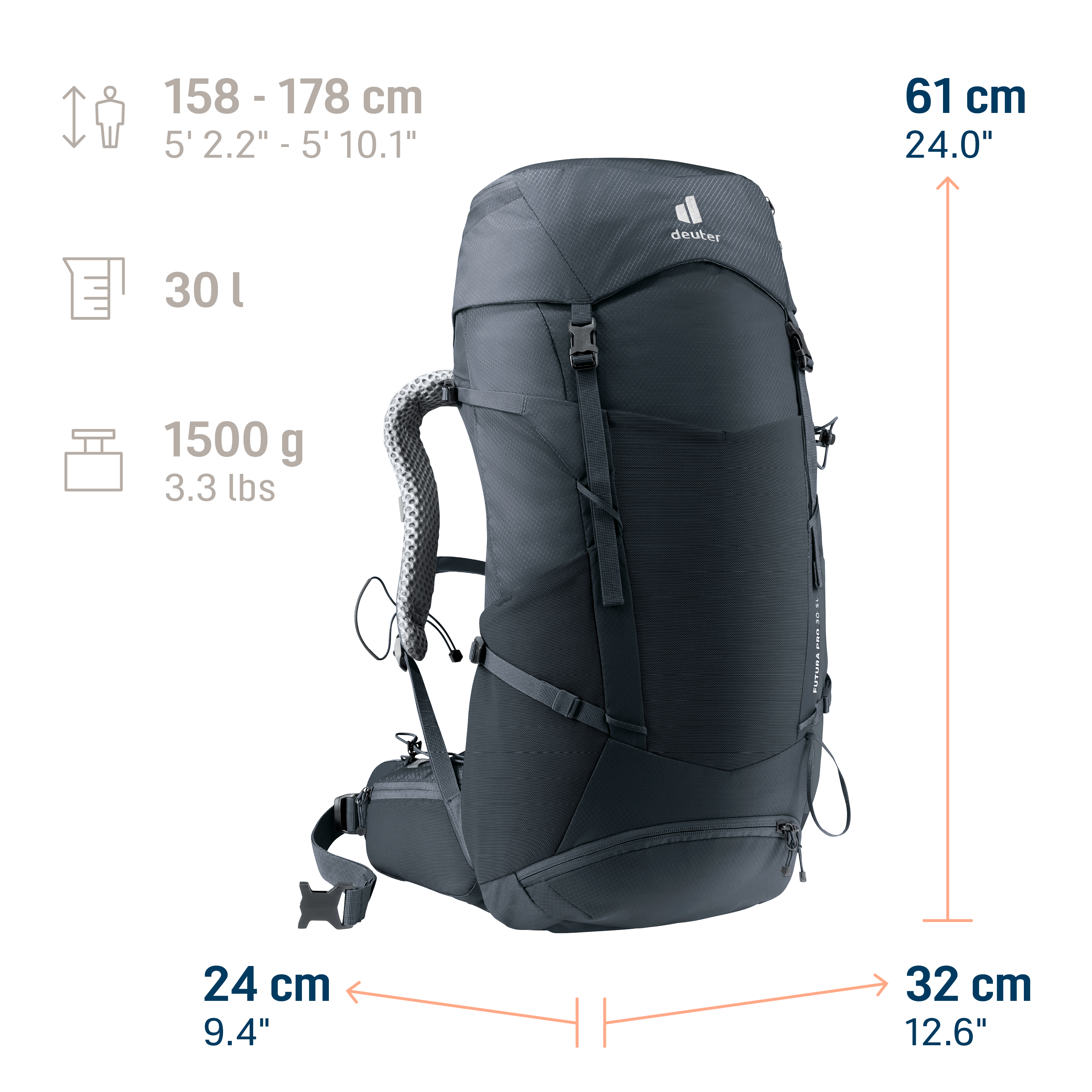 Futura Pro 30 SL backpack, frame pack, hiking, outdoor, gray